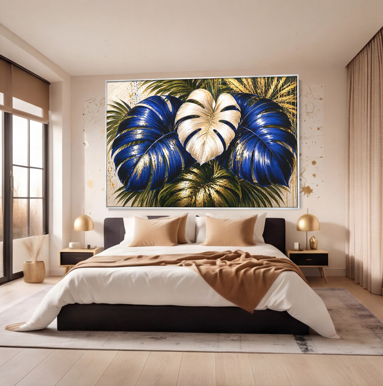 Tablou Canvas Premium LuxCanva® A1890, Frunze Tropicale Luxuriante, Frunze, Tropical, Natura, Exotic, Living, Culori Vibrante