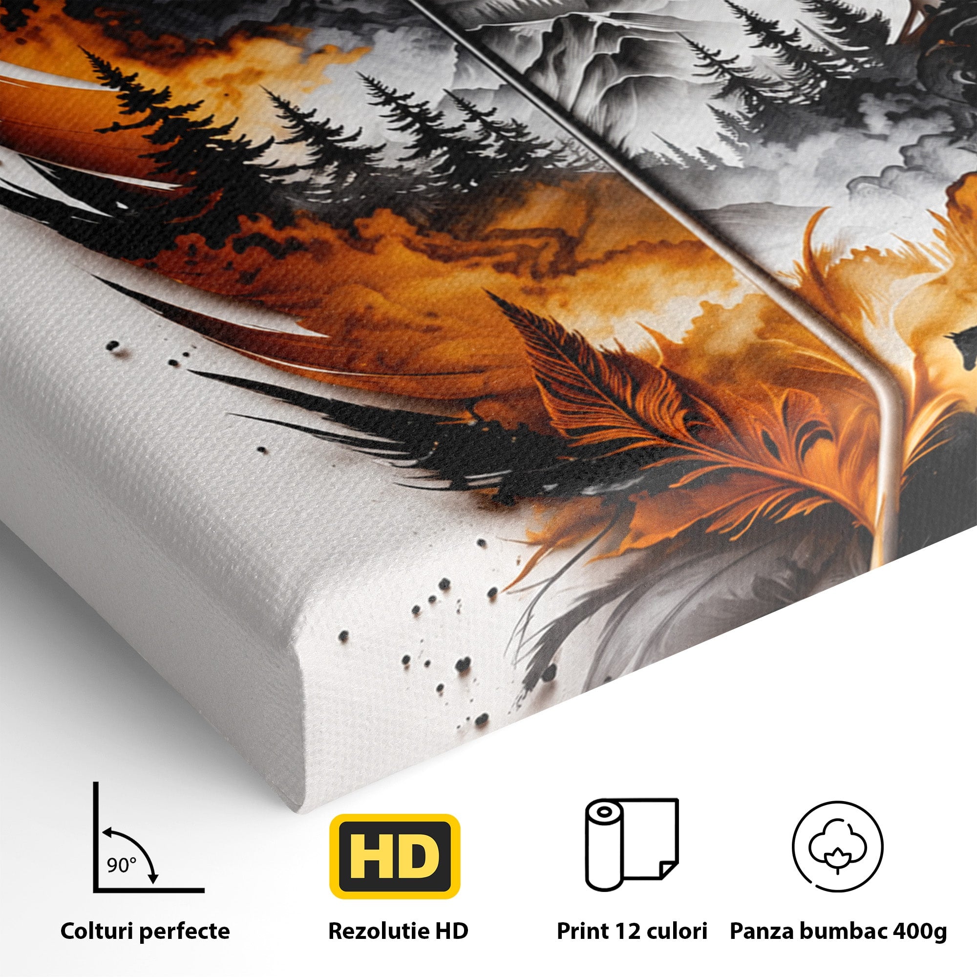 Tablou Canvas Premium LuxCanva® A1891, Peisaj In Pana, Pana, Peisaj, Natura, Cal, Living, Culori Vibrante