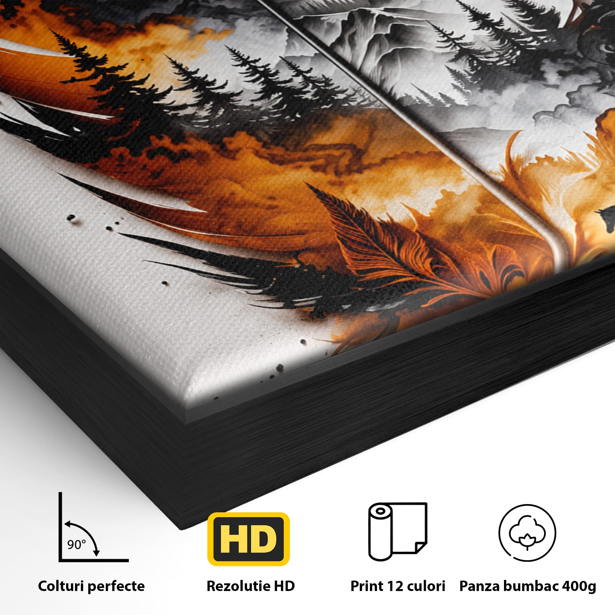 Tablou Canvas Premium LuxCanva® A1891, Peisaj In Pana, Pana, Peisaj, Natura, Cal, Living, Culori Vibrante