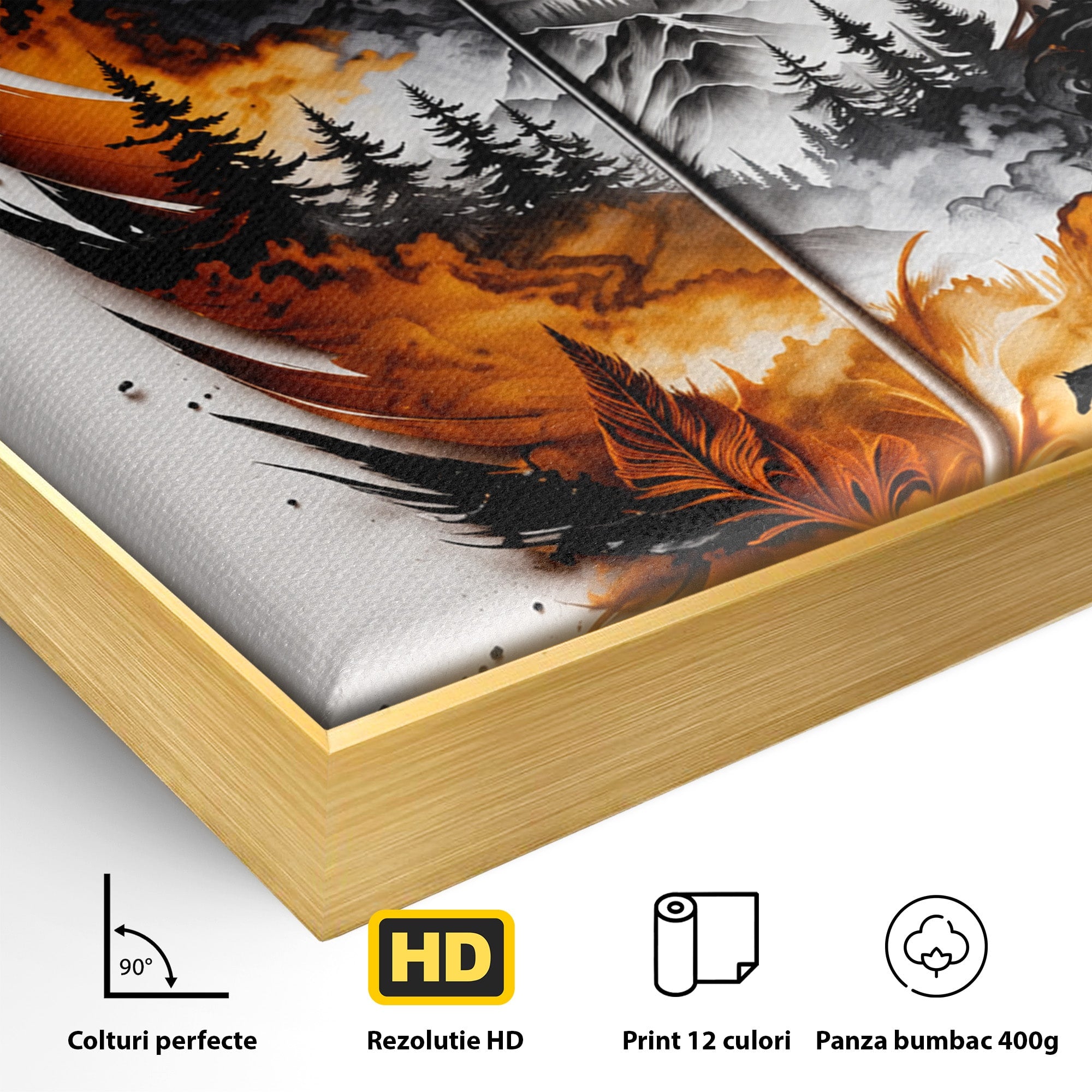 Tablou Canvas Premium LuxCanva® A1891, Peisaj In Pana, Pana, Peisaj, Natura, Cal, Living, Culori Vibrante