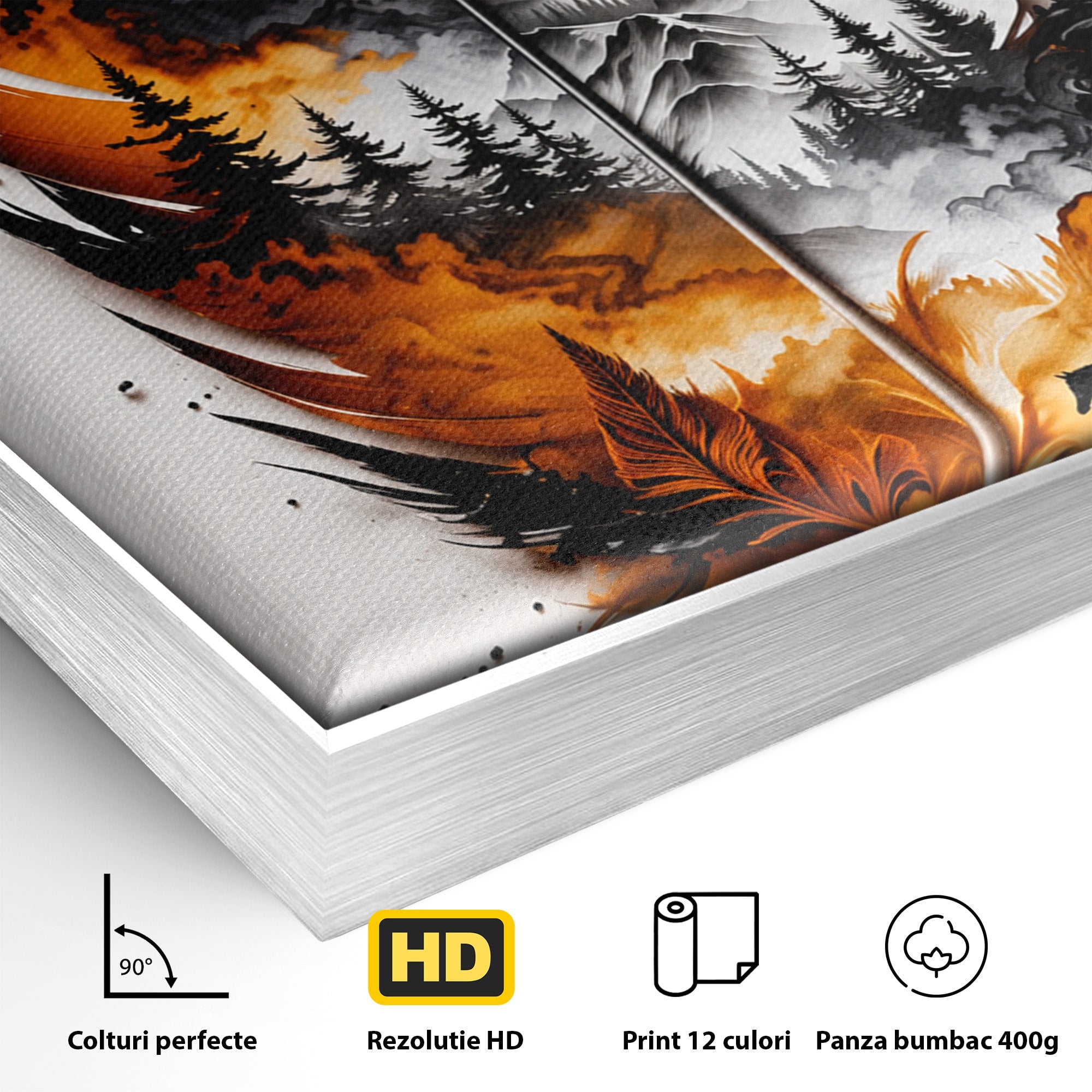 Tablou Canvas Premium LuxCanva® A1891, Peisaj In Pana, Pana, Peisaj, Natura, Cal, Living, Culori Vibrante
