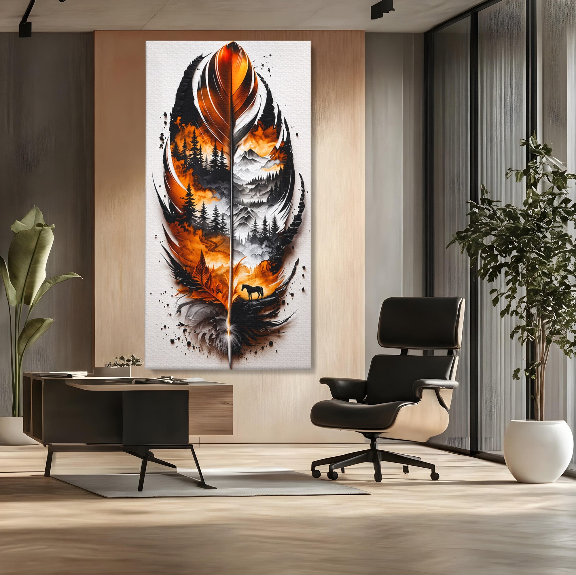 Tablou Canvas Premium LuxCanva® A1891, Peisaj In Pana, Pana, Peisaj, Natura, Cal, Living, Culori Vibrante