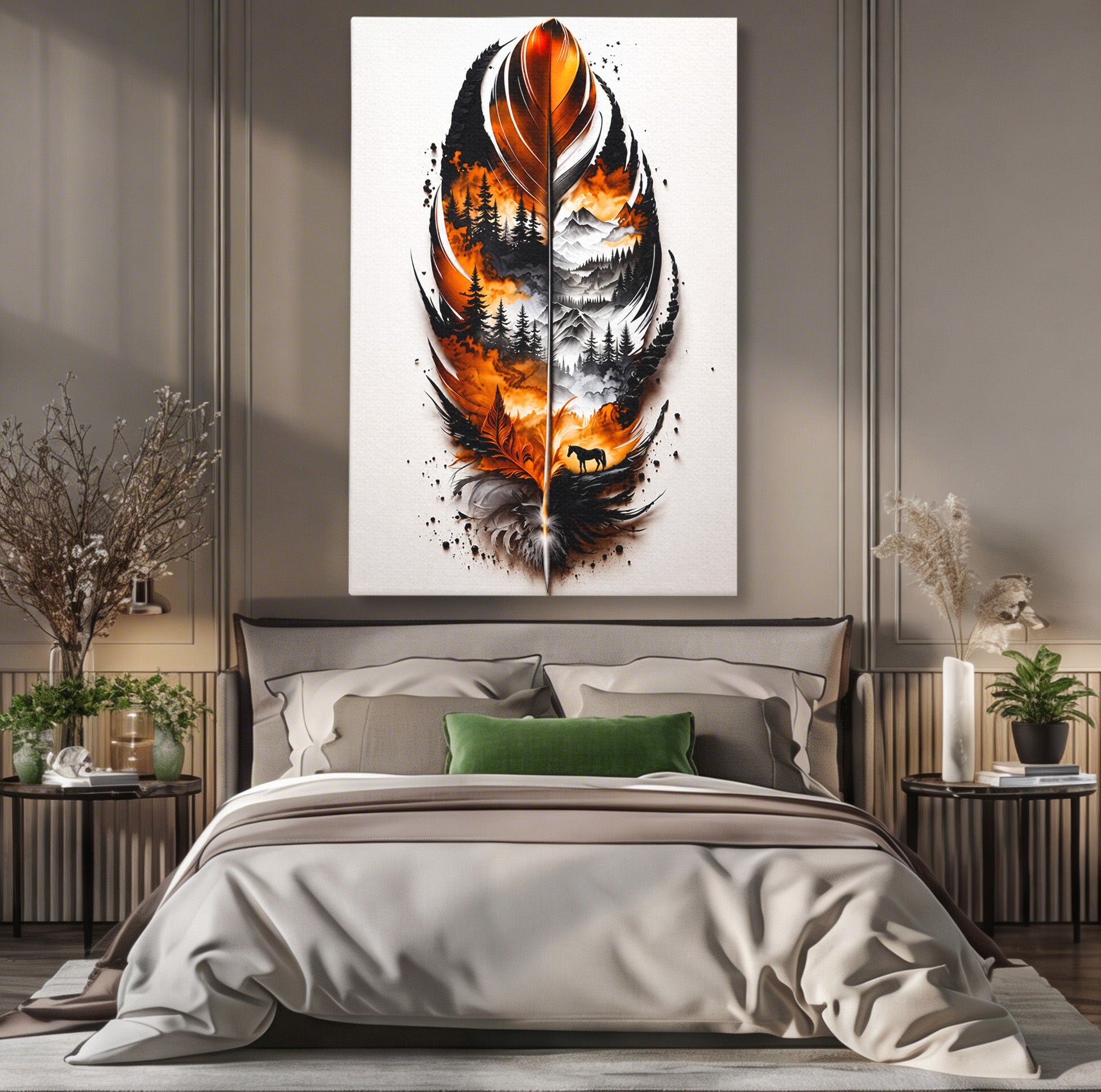 Tablou Canvas Premium LuxCanva® A1891, Peisaj In Pana, Pana, Peisaj, Natura, Cal, Living, Culori Vibrante