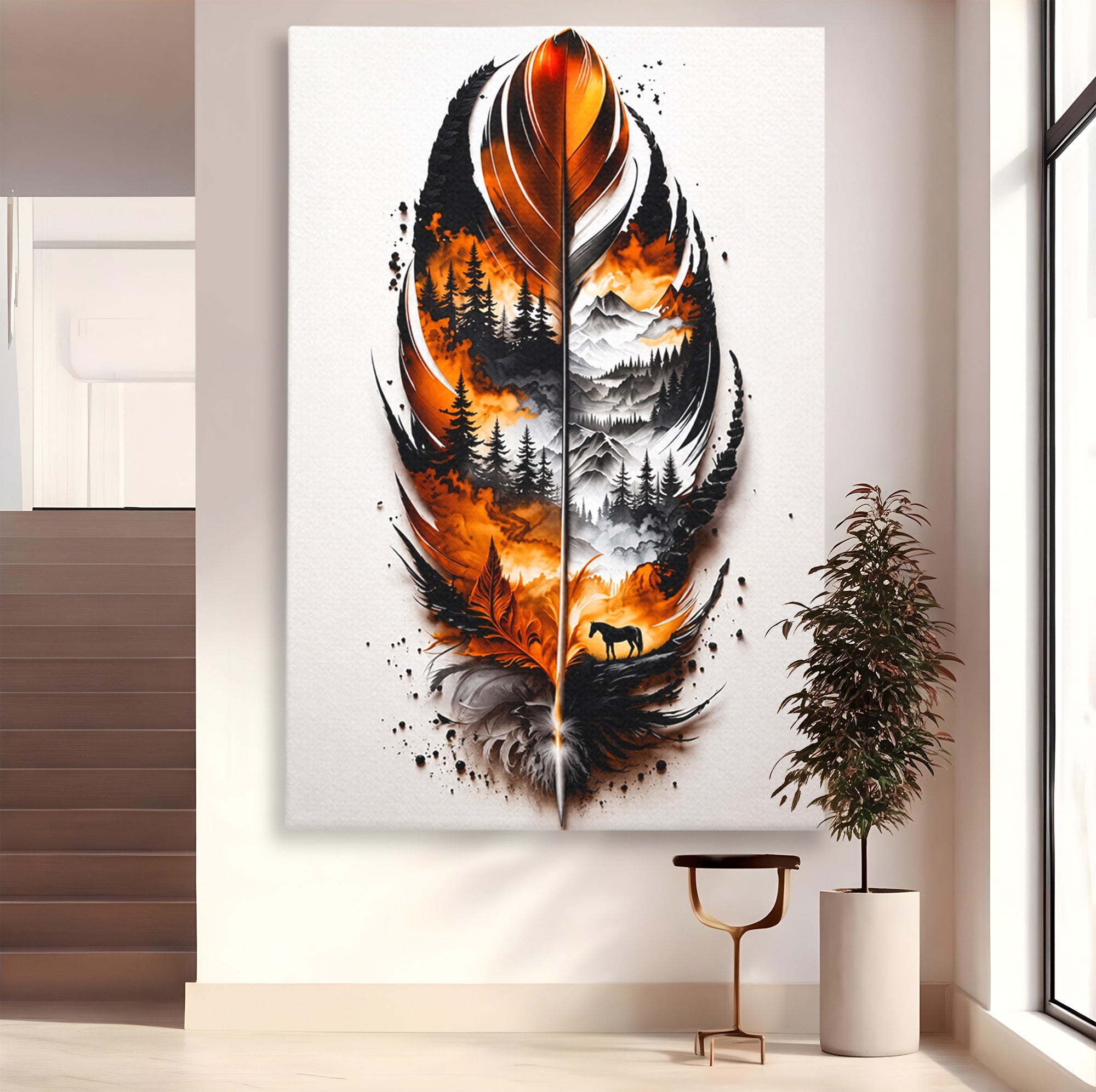 Tablou Canvas Premium LuxCanva® A1891, Peisaj In Pana, Pana, Peisaj, Natura, Cal, Living, Culori Vibrante