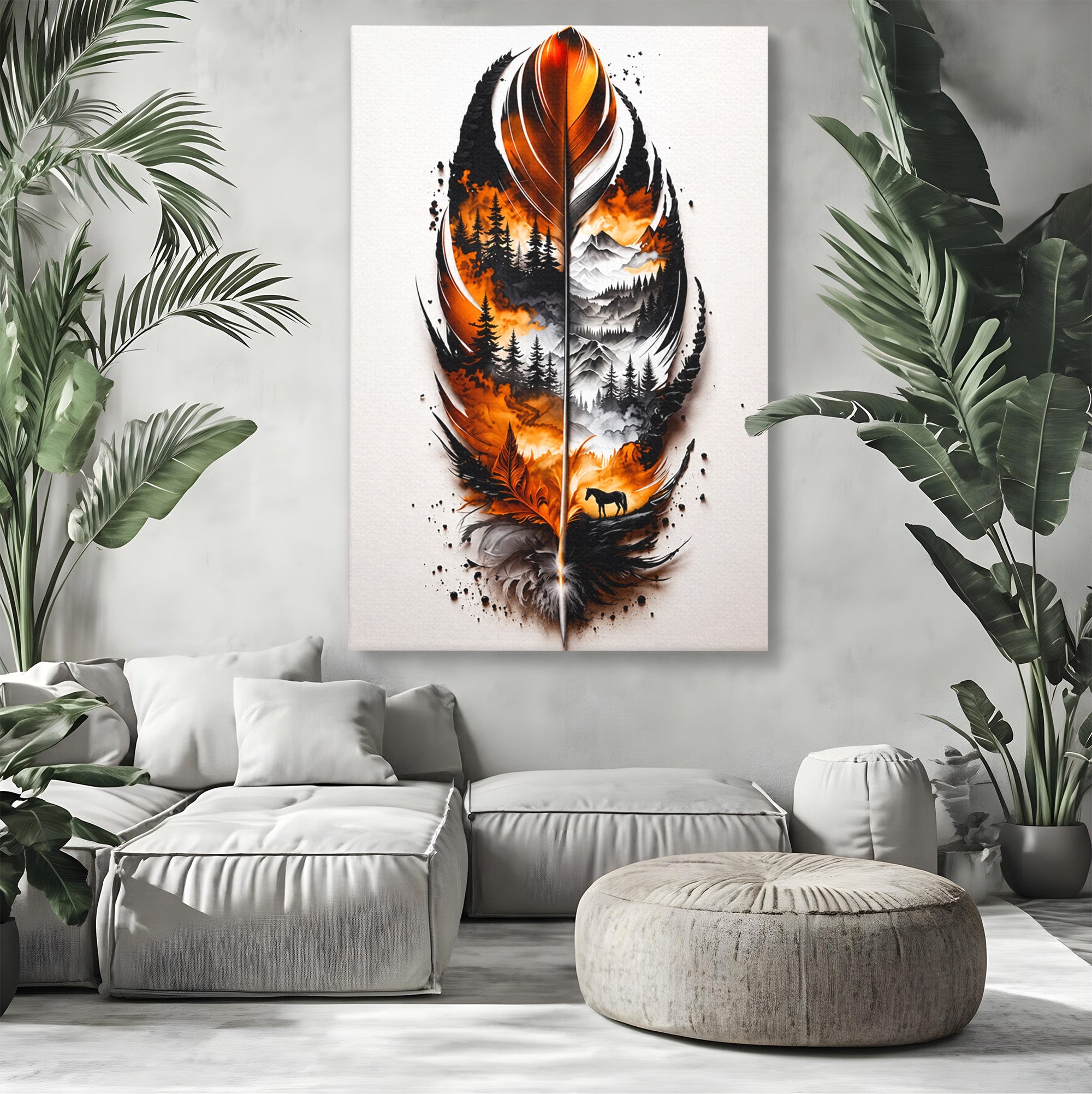Tablou Canvas Premium LuxCanva® A1891, Peisaj In Pana, Pana, Peisaj, Natura, Cal, Living, Culori Vibrante