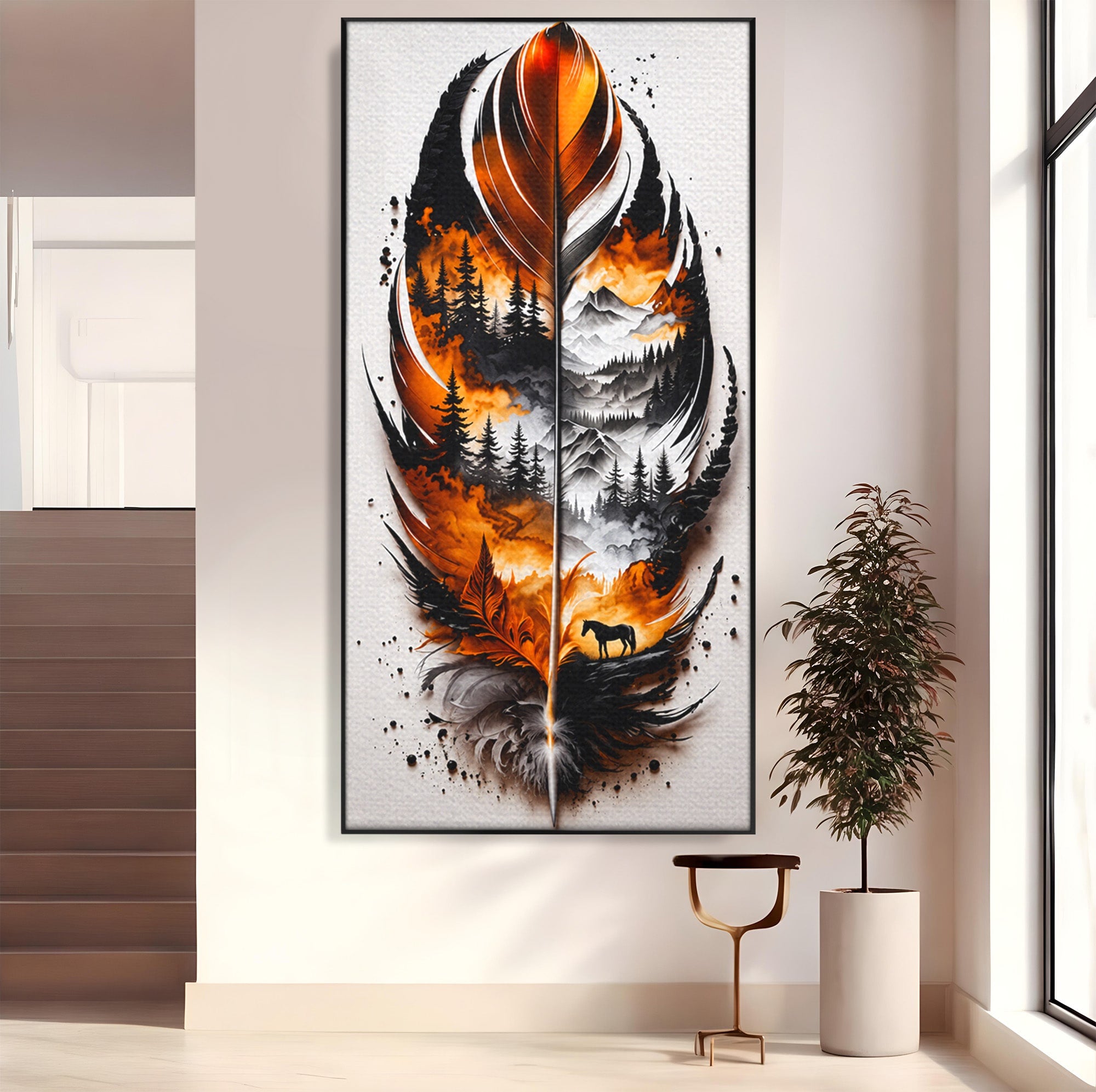 Tablou Canvas Premium LuxCanva® A1891, Peisaj In Pana, Pana, Peisaj, Natura, Cal, Living, Culori Vibrante