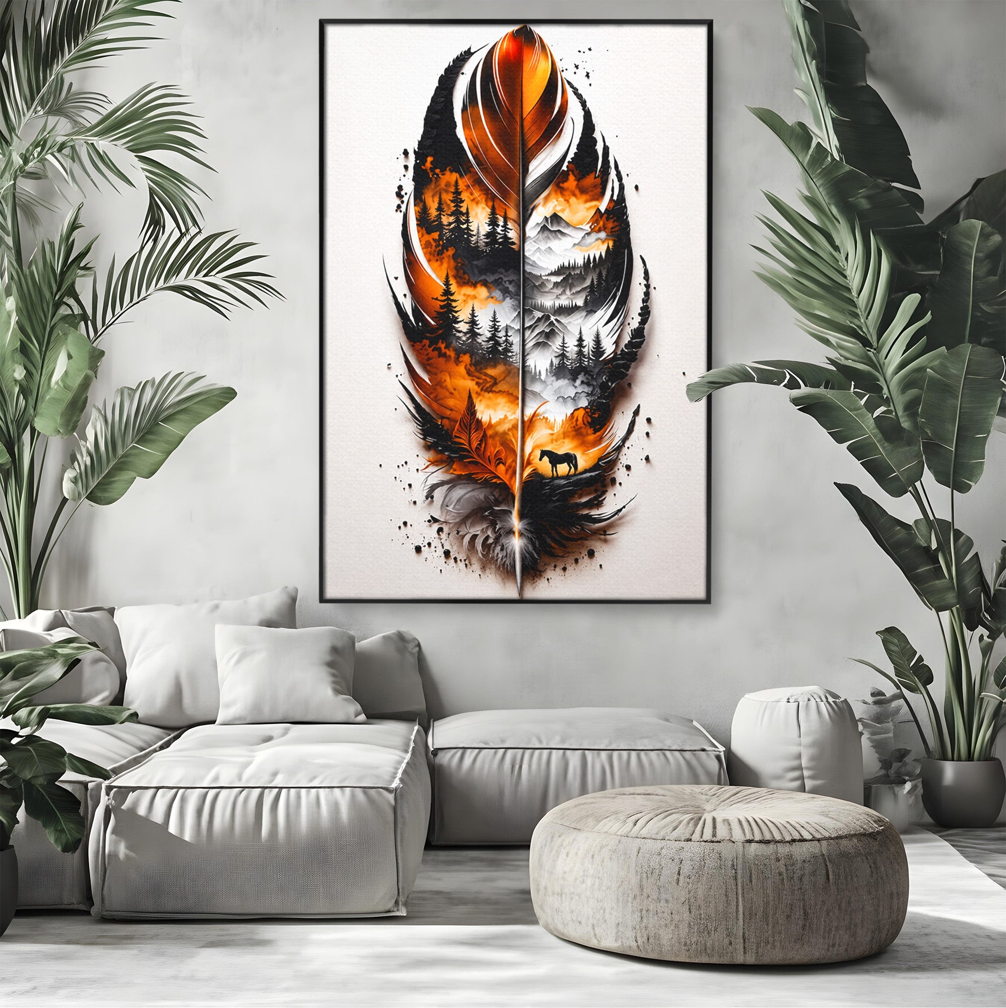 Tablou Canvas Premium LuxCanva® A1891, Peisaj In Pana, Pana, Peisaj, Natura, Cal, Living, Culori Vibrante