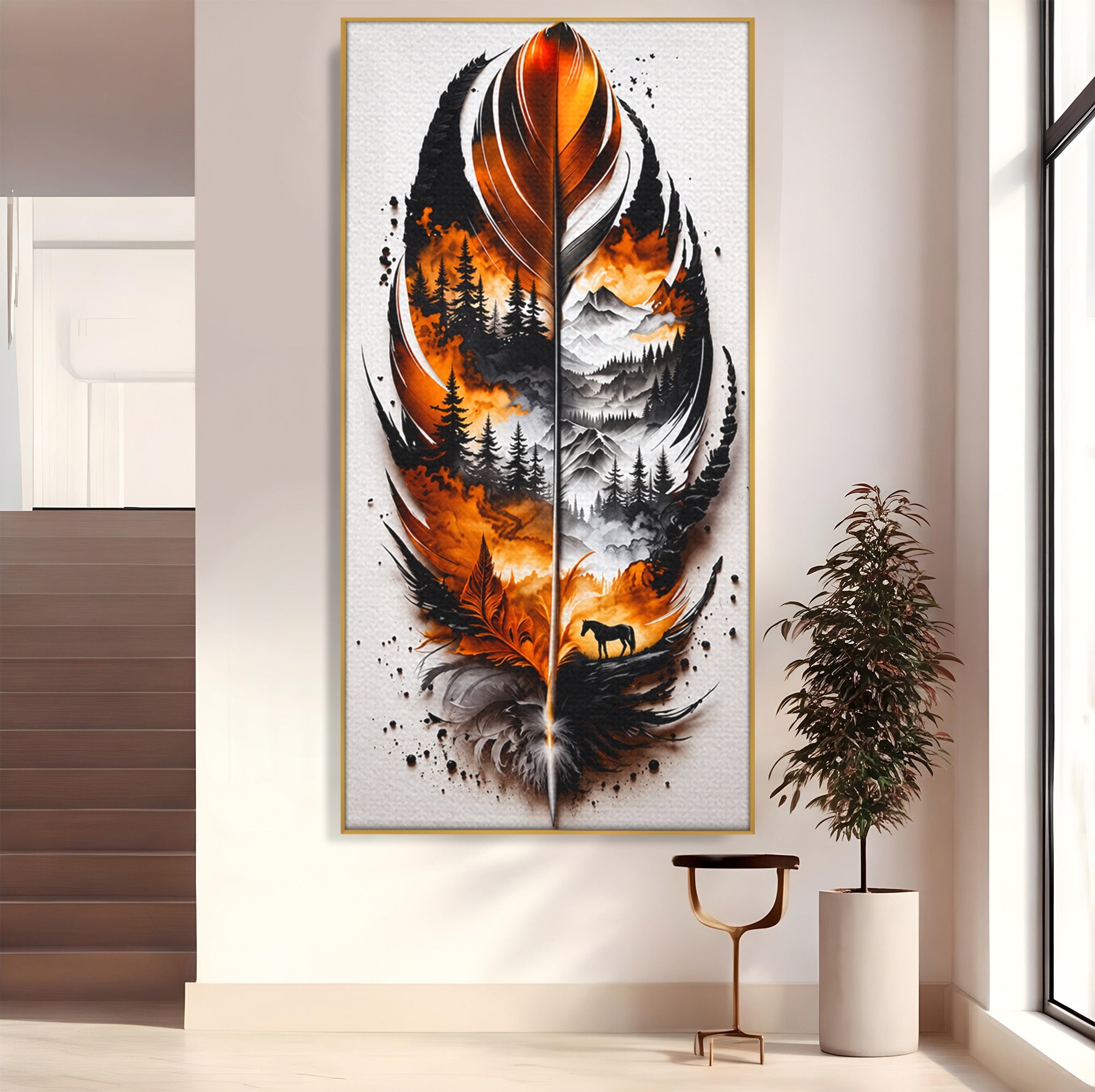 Tablou Canvas Premium LuxCanva® A1891, Peisaj In Pana, Pana, Peisaj, Natura, Cal, Living, Culori Vibrante