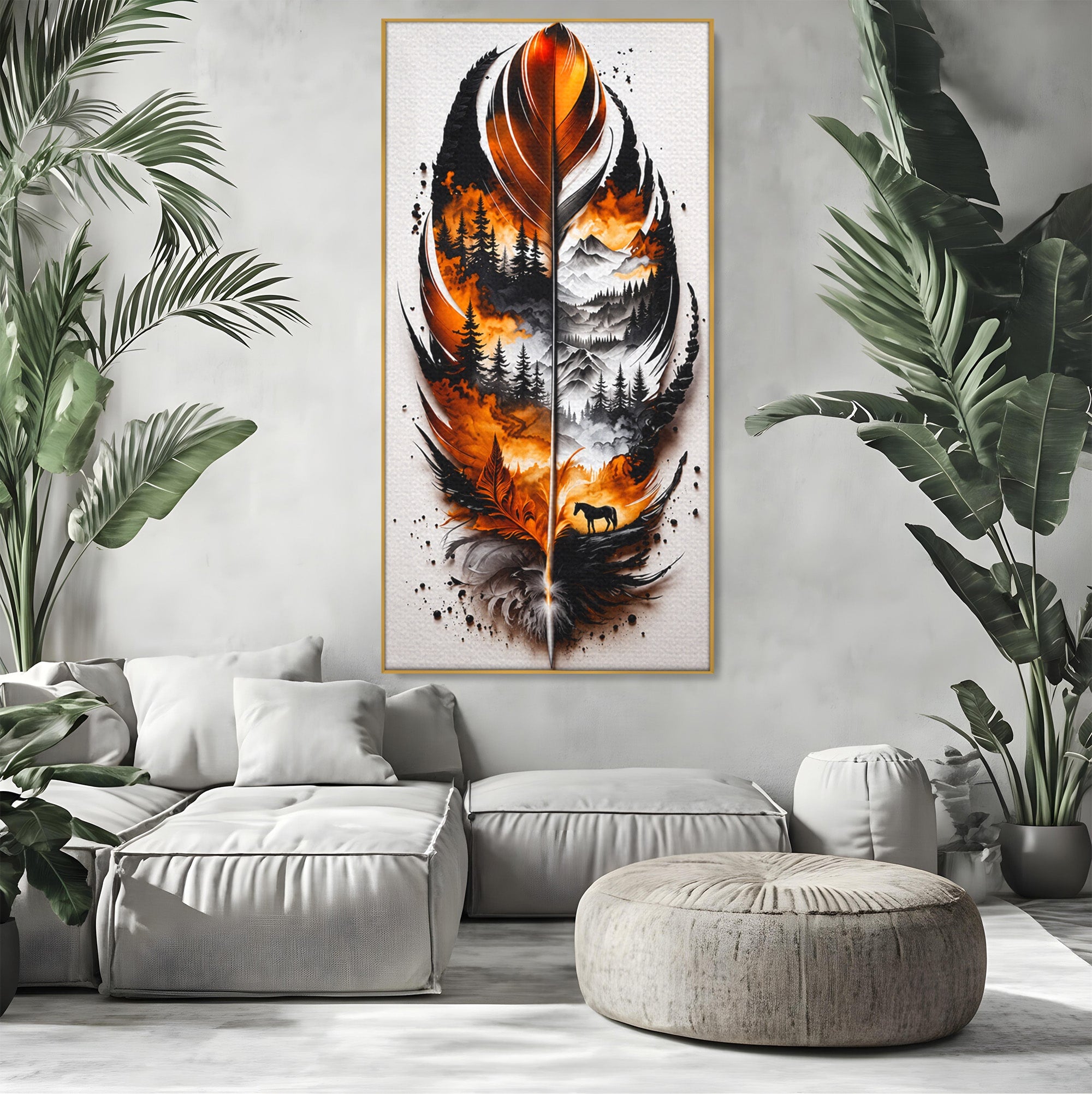 Tablou Canvas Premium LuxCanva® A1891, Peisaj In Pana, Pana, Peisaj, Natura, Cal, Living, Culori Vibrante