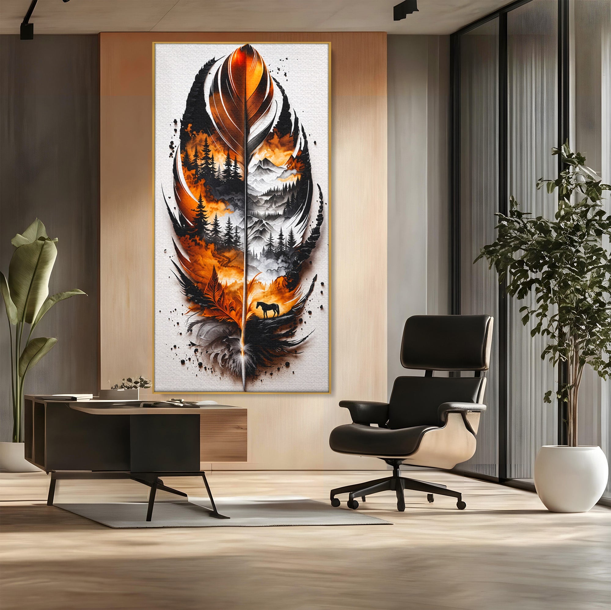 Tablou Canvas Premium LuxCanva® A1891, Peisaj In Pana, Pana, Peisaj, Natura, Cal, Living, Culori Vibrante