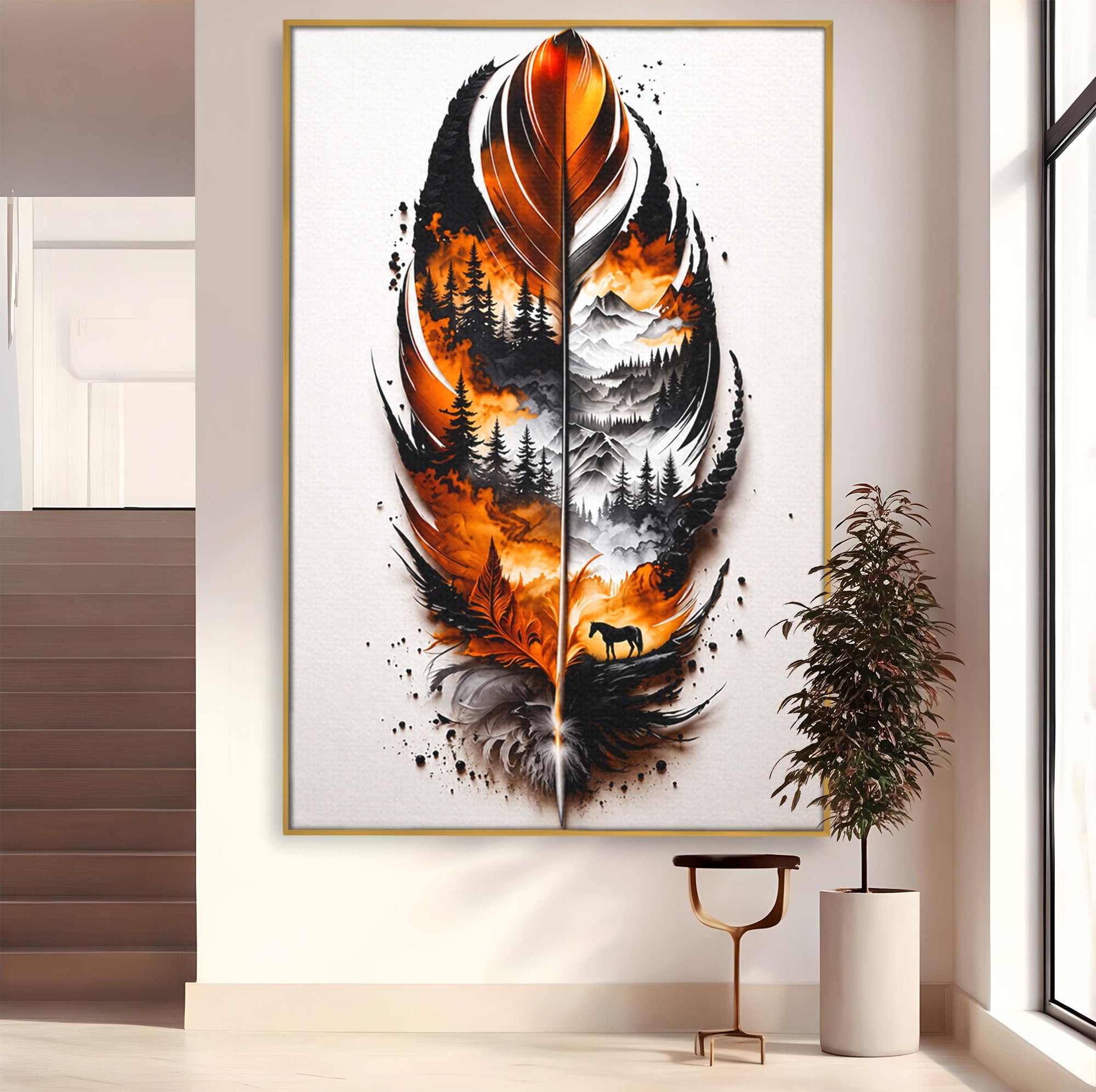 Tablou Canvas Premium LuxCanva® A1891, Peisaj In Pana, Pana, Peisaj, Natura, Cal, Living, Culori Vibrante