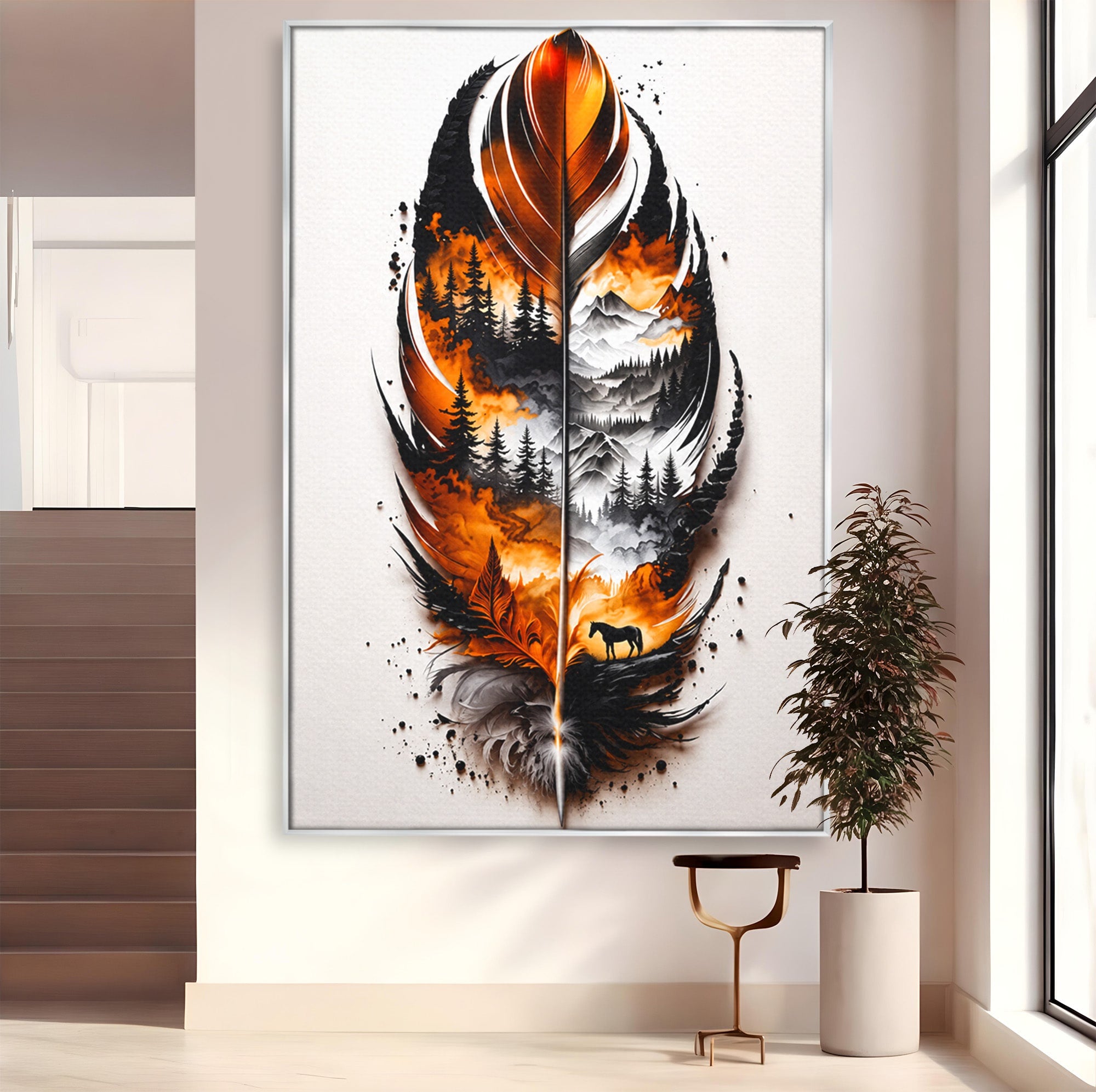 Tablou Canvas Premium LuxCanva® A1891, Peisaj In Pana, Pana, Peisaj, Natura, Cal, Living, Culori Vibrante