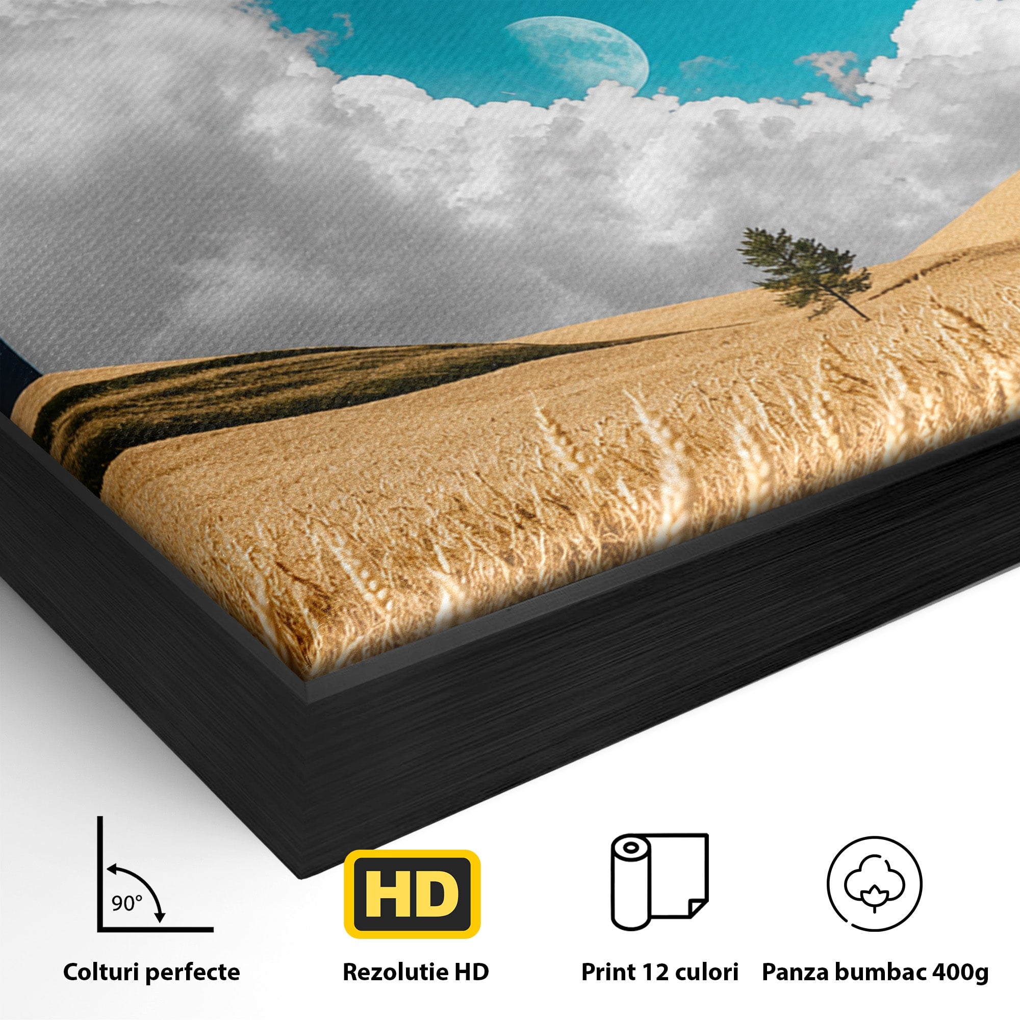 Tablou Canvas Premium LuxCanva® A1893, Peisaj Cosmic, Peisaj, Cosmic, Cereale, Natura, Futurist, Living, Dormitor, Culori Vibrante