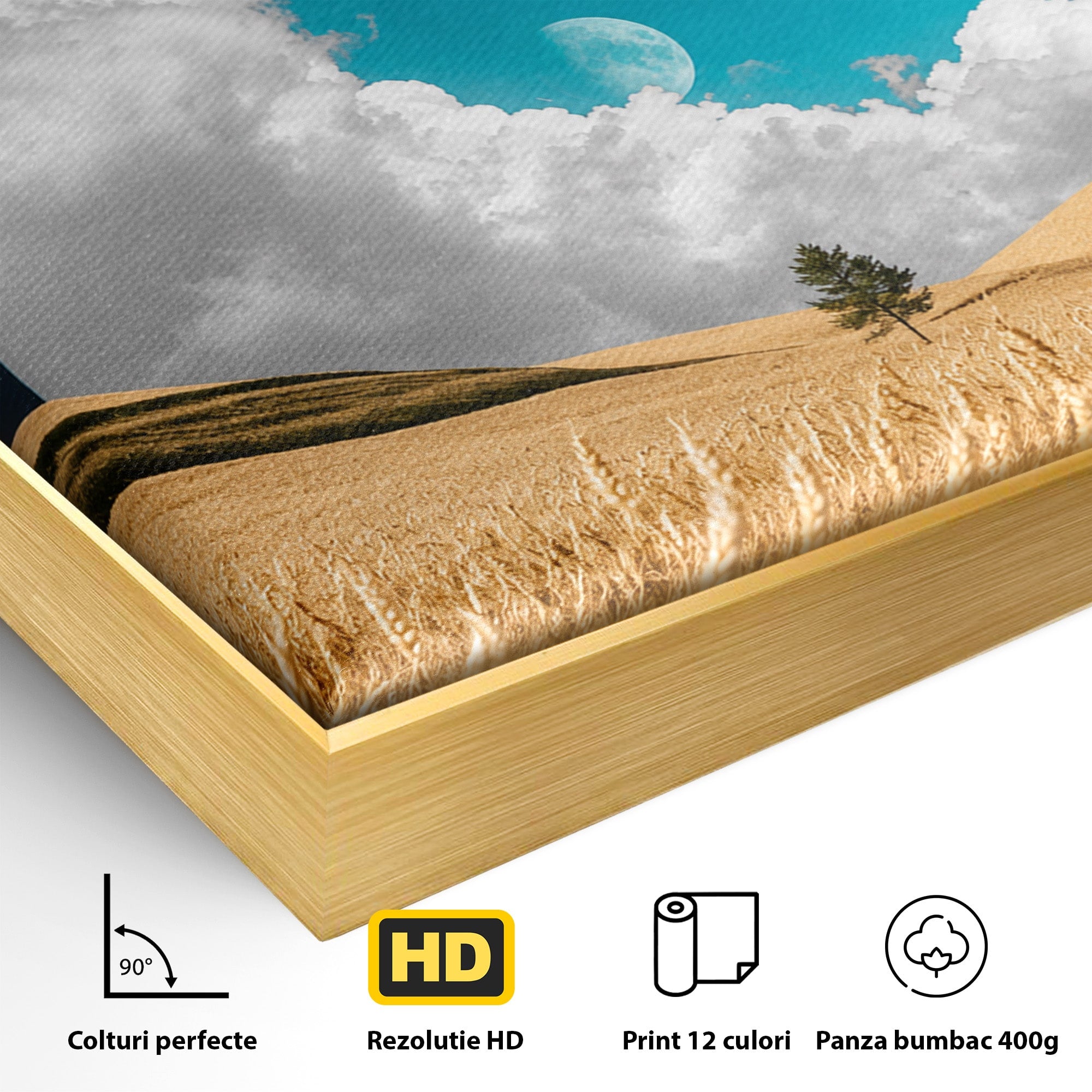 Tablou Canvas Premium LuxCanva® A1893, Peisaj Cosmic, Peisaj, Cosmic, Cereale, Natura, Futurist, Living, Dormitor, Culori Vibrante
