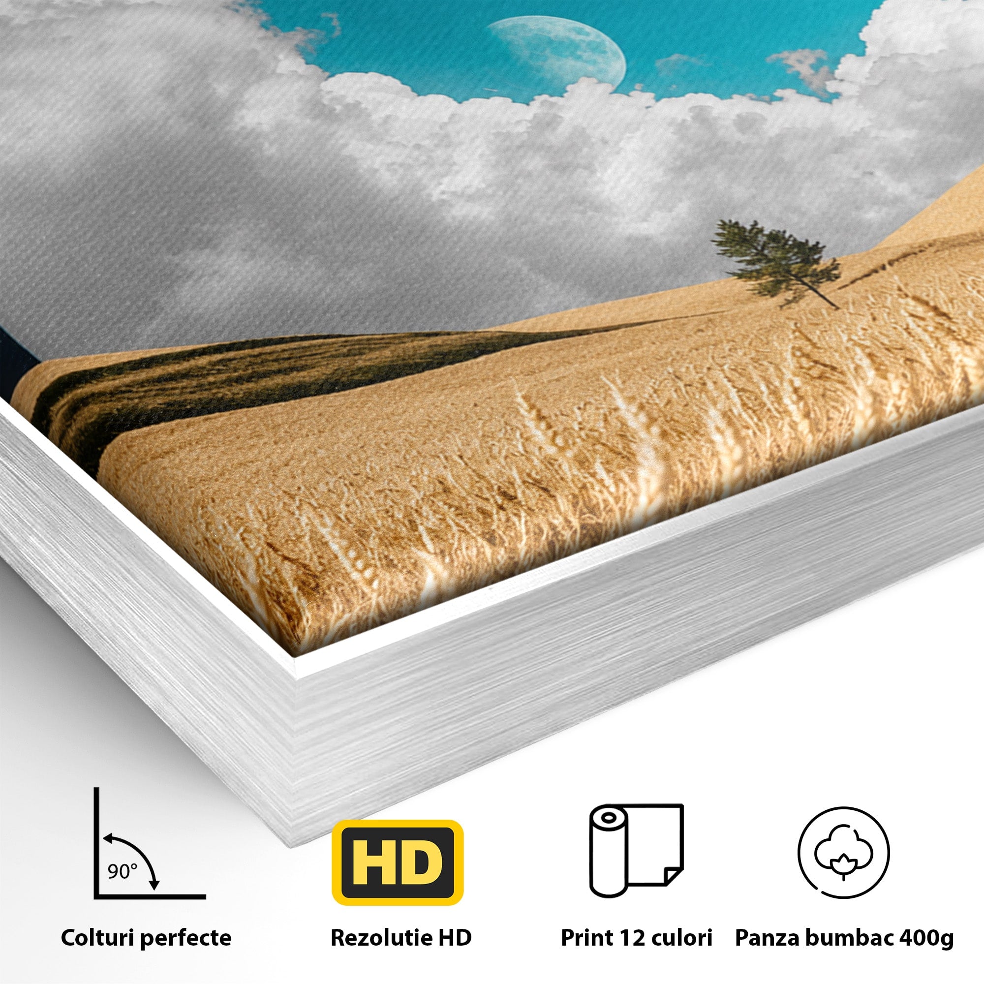 Tablou Canvas Premium LuxCanva® A1893, Peisaj Cosmic, Peisaj, Cosmic, Cereale, Natura, Futurist, Living, Dormitor, Culori Vibrante
