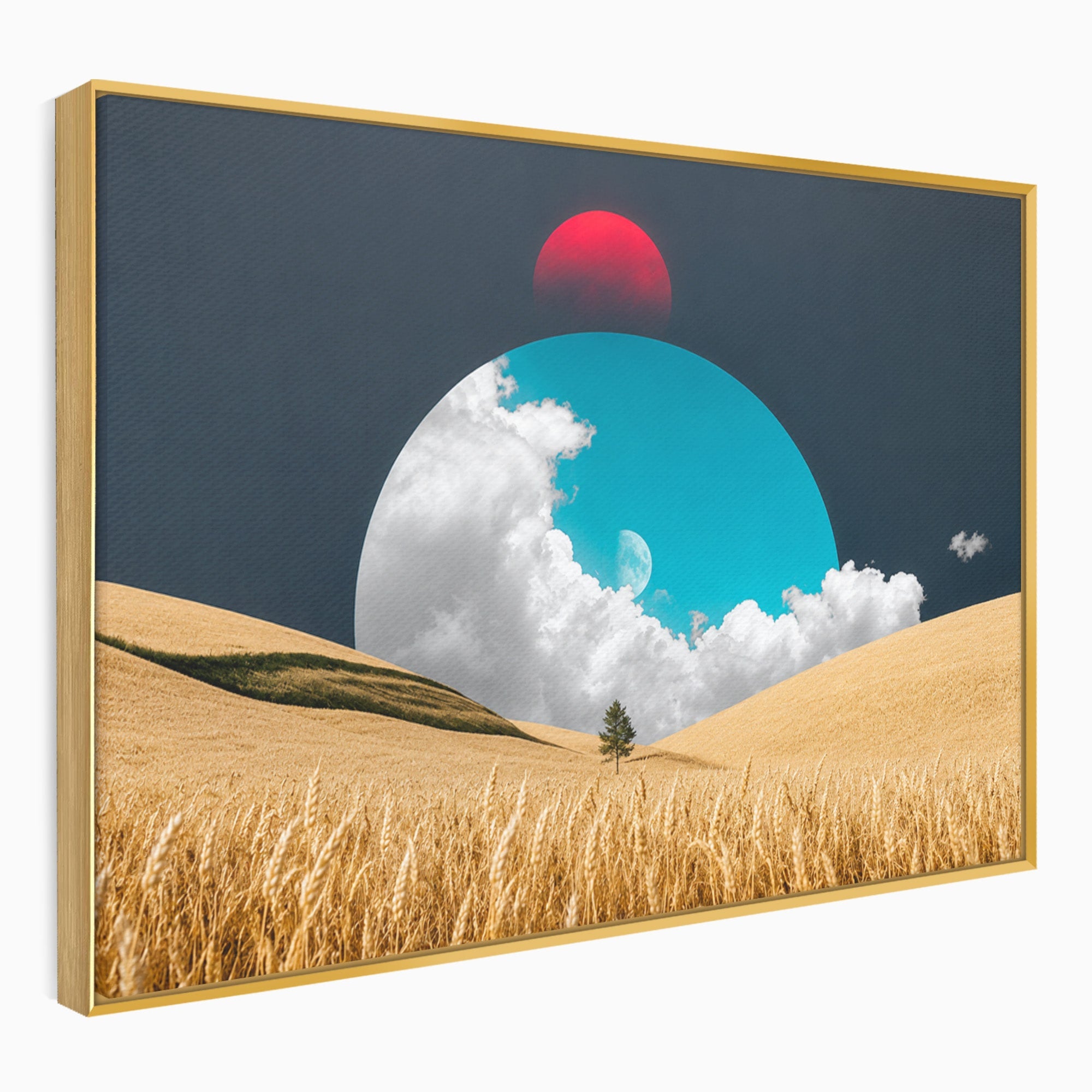 Tablou Canvas Premium LuxCanva® A1893, Peisaj Cosmic, Peisaj, Cosmic, Cereale, Natura, Futurist, Living, Dormitor, Culori Vibrante