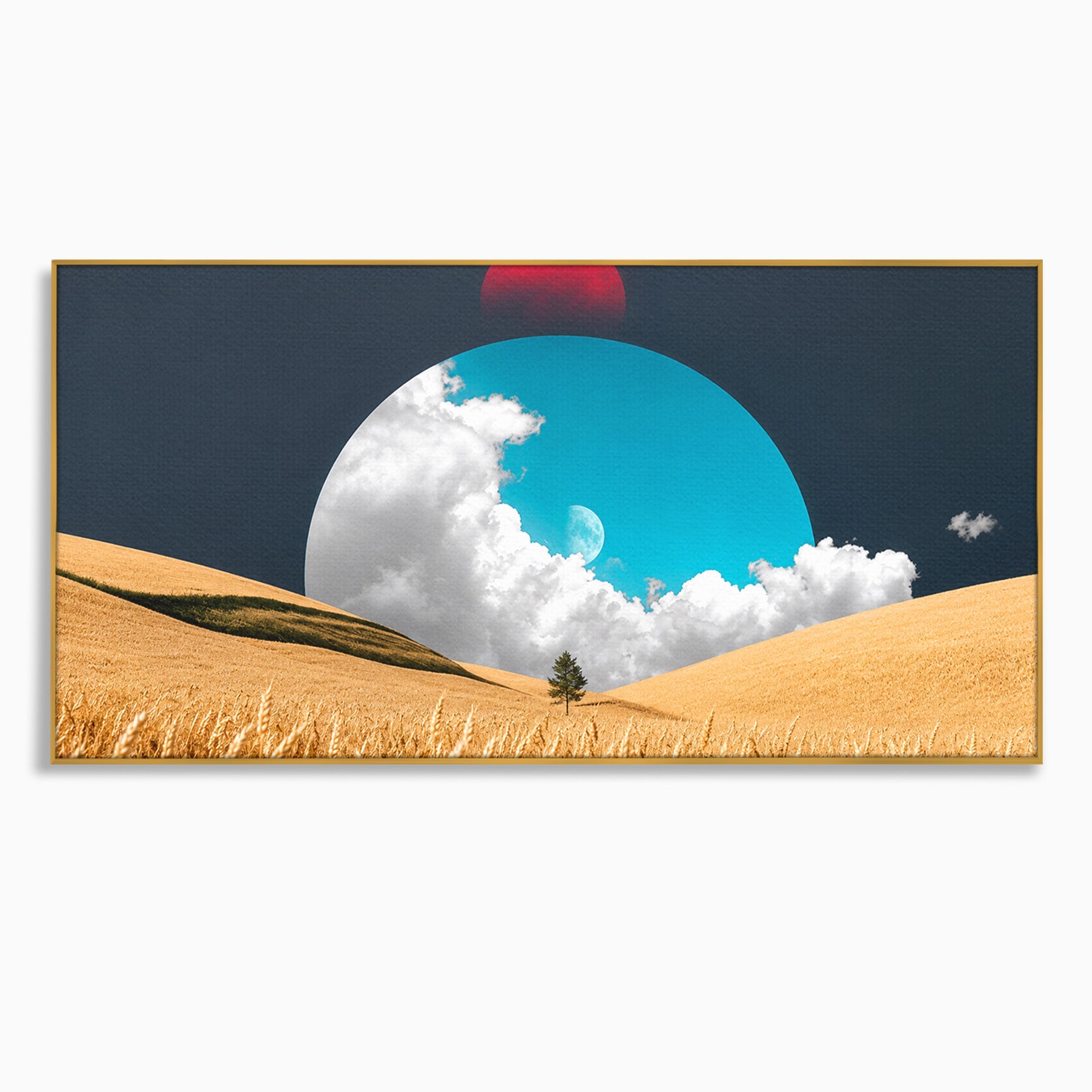 Tablou Canvas Premium LuxCanva® A1893, Peisaj Cosmic, Peisaj, Cosmic, Cereale, Natura, Futurist, Living, Dormitor, Culori Vibrante