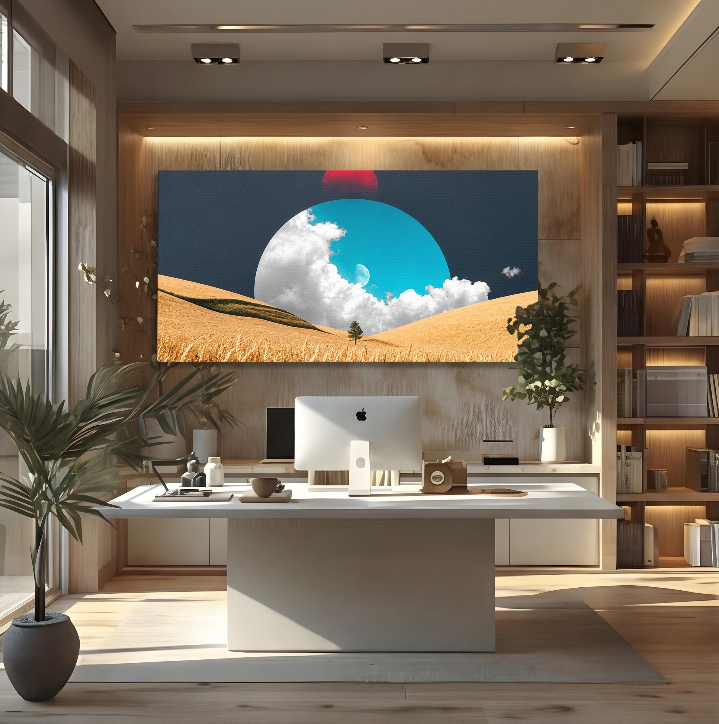 Tablou Canvas Premium LuxCanva® A1893, Peisaj Cosmic, Peisaj, Cosmic, Cereale, Natura, Futurist, Living, Dormitor, Culori Vibrante