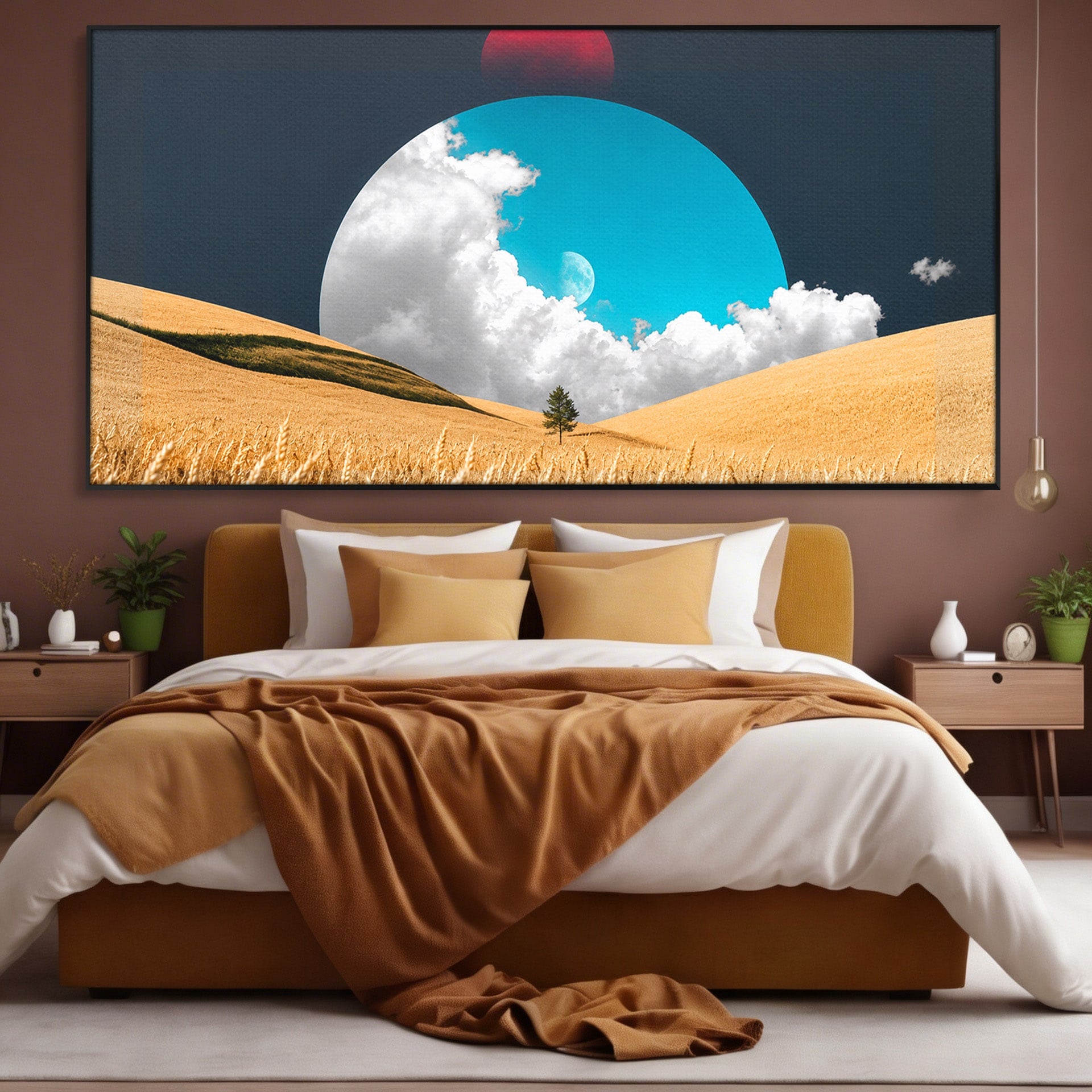 Tablou Canvas Premium LuxCanva® A1893, Peisaj Cosmic, Peisaj, Cosmic, Cereale, Natura, Futurist, Living, Dormitor, Culori Vibrante