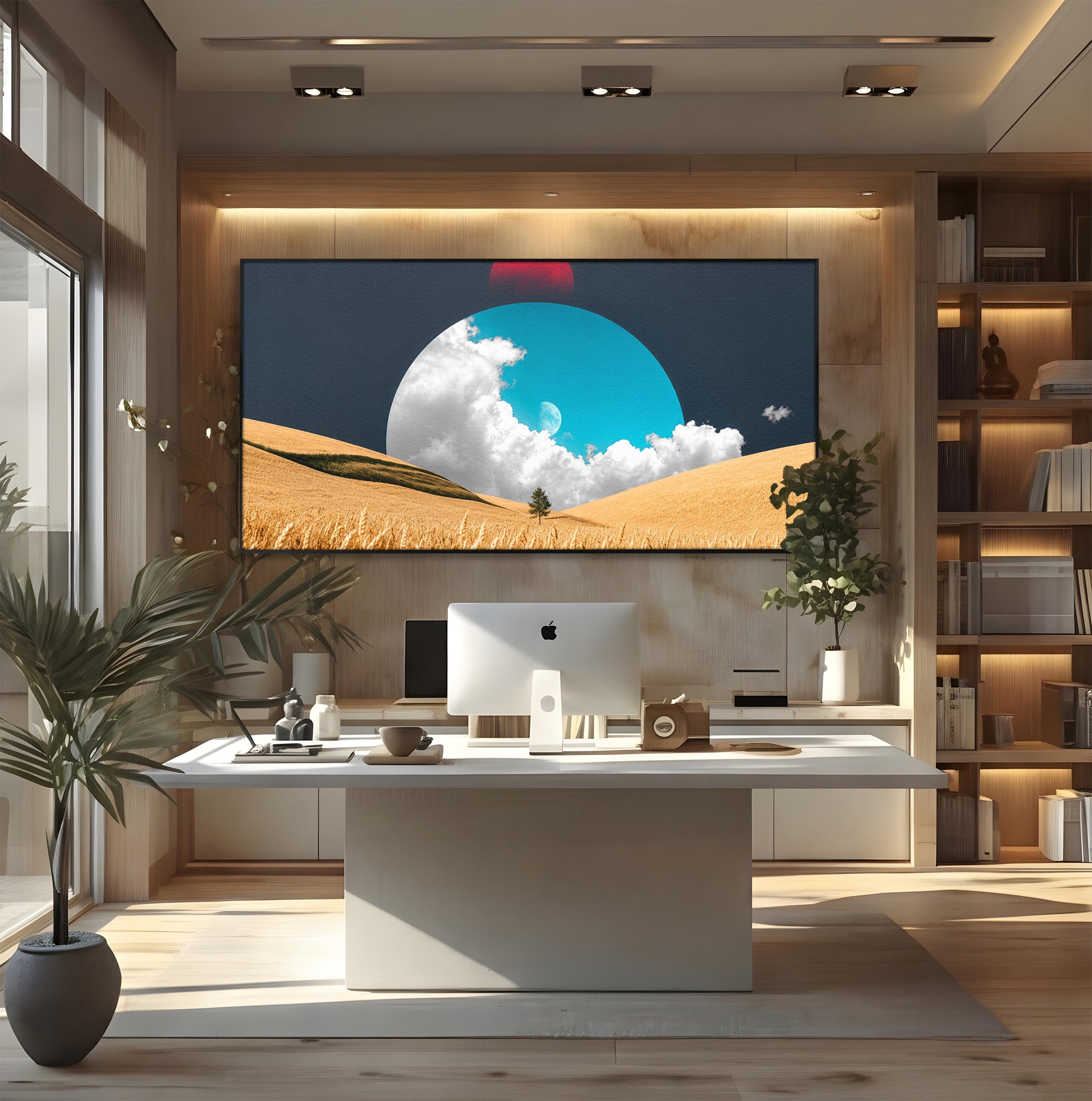 Tablou Canvas Premium LuxCanva® A1893, Peisaj Cosmic, Peisaj, Cosmic, Cereale, Natura, Futurist, Living, Dormitor, Culori Vibrante