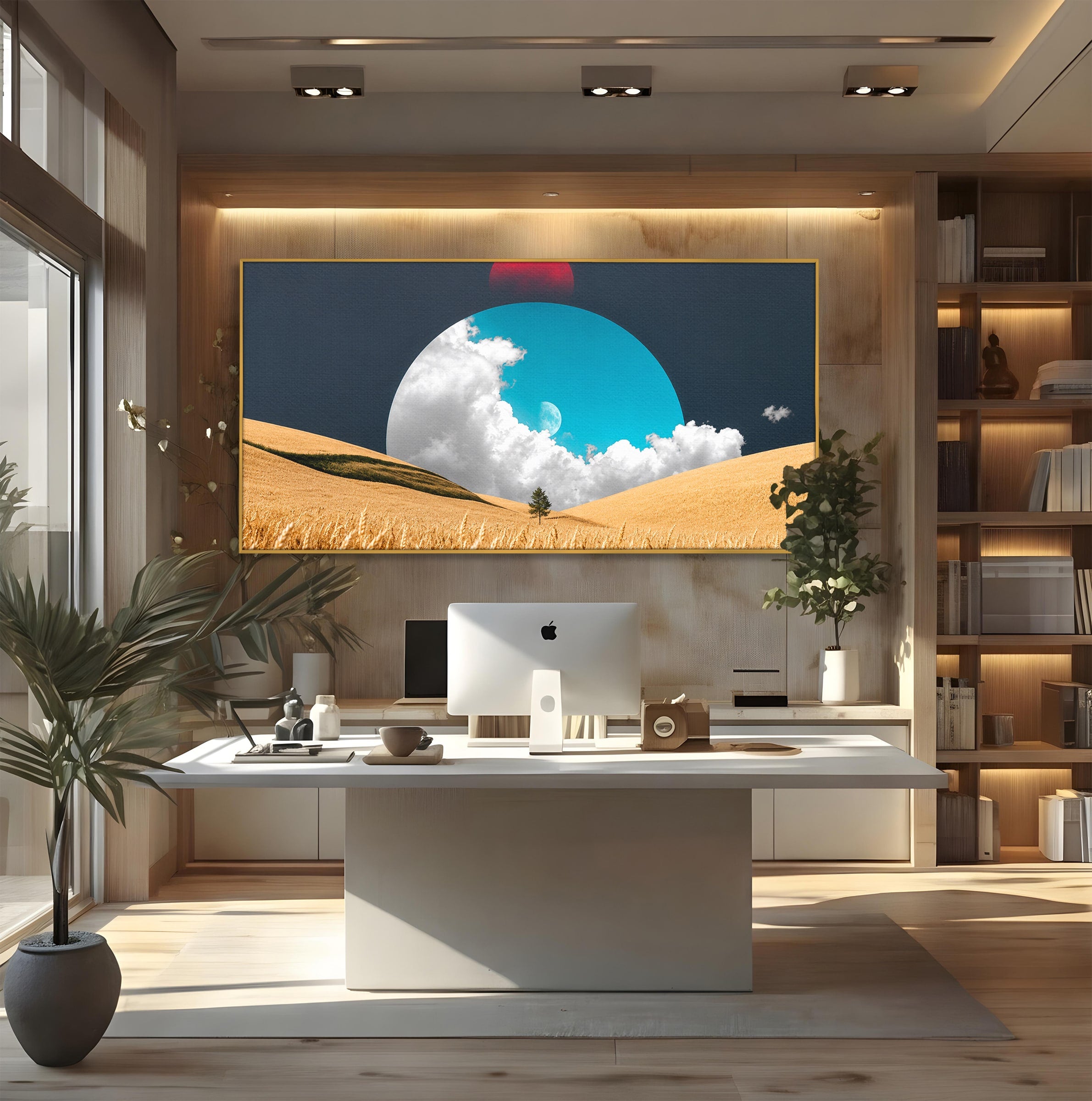 Tablou Canvas Premium LuxCanva® A1893, Peisaj Cosmic, Peisaj, Cosmic, Cereale, Natura, Futurist, Living, Dormitor, Culori Vibrante