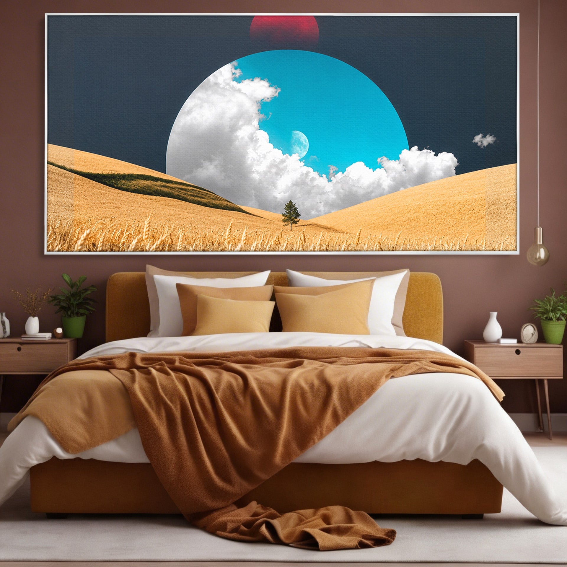 Tablou Canvas Premium LuxCanva® A1893, Peisaj Cosmic, Peisaj, Cosmic, Cereale, Natura, Futurist, Living, Dormitor, Culori Vibrante