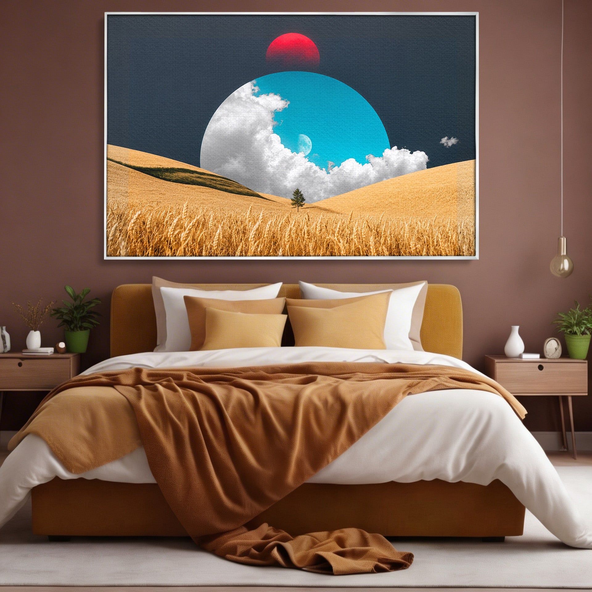 Tablou Canvas Premium LuxCanva® A1893, Peisaj Cosmic, Peisaj, Cosmic, Cereale, Natura, Futurist, Living, Dormitor, Culori Vibrante