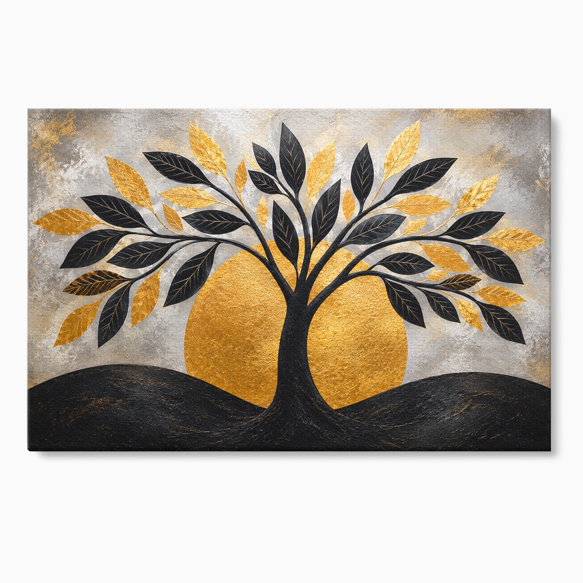 Tablou Canvas Premium LuxCanva® A1894, Copacul De Aur, Copac, Abstract, Eleganta, Natură, Living, Birou, Culori Vibrante