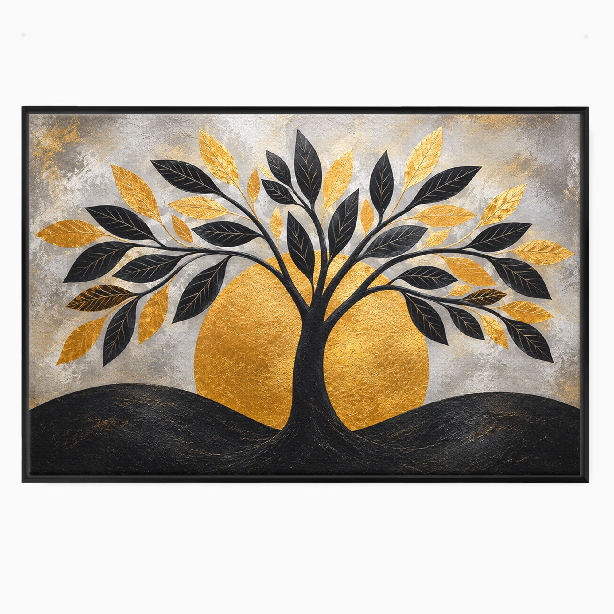 Tablou Canvas Premium LuxCanva® A1894, Copacul De Aur, Copac, Abstract, Eleganta, Natură, Living, Birou, Culori Vibrante