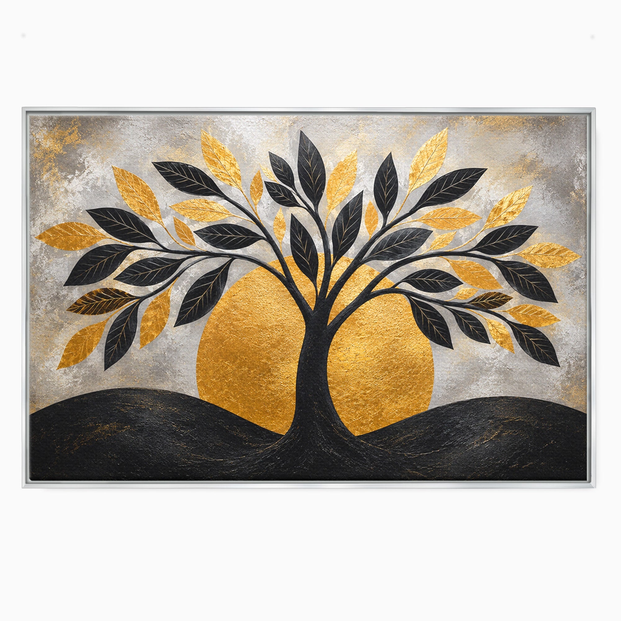 Tablou Canvas Premium LuxCanva® A1894, Copacul De Aur, Copac, Abstract, Eleganta, Natură, Living, Birou, Culori Vibrante