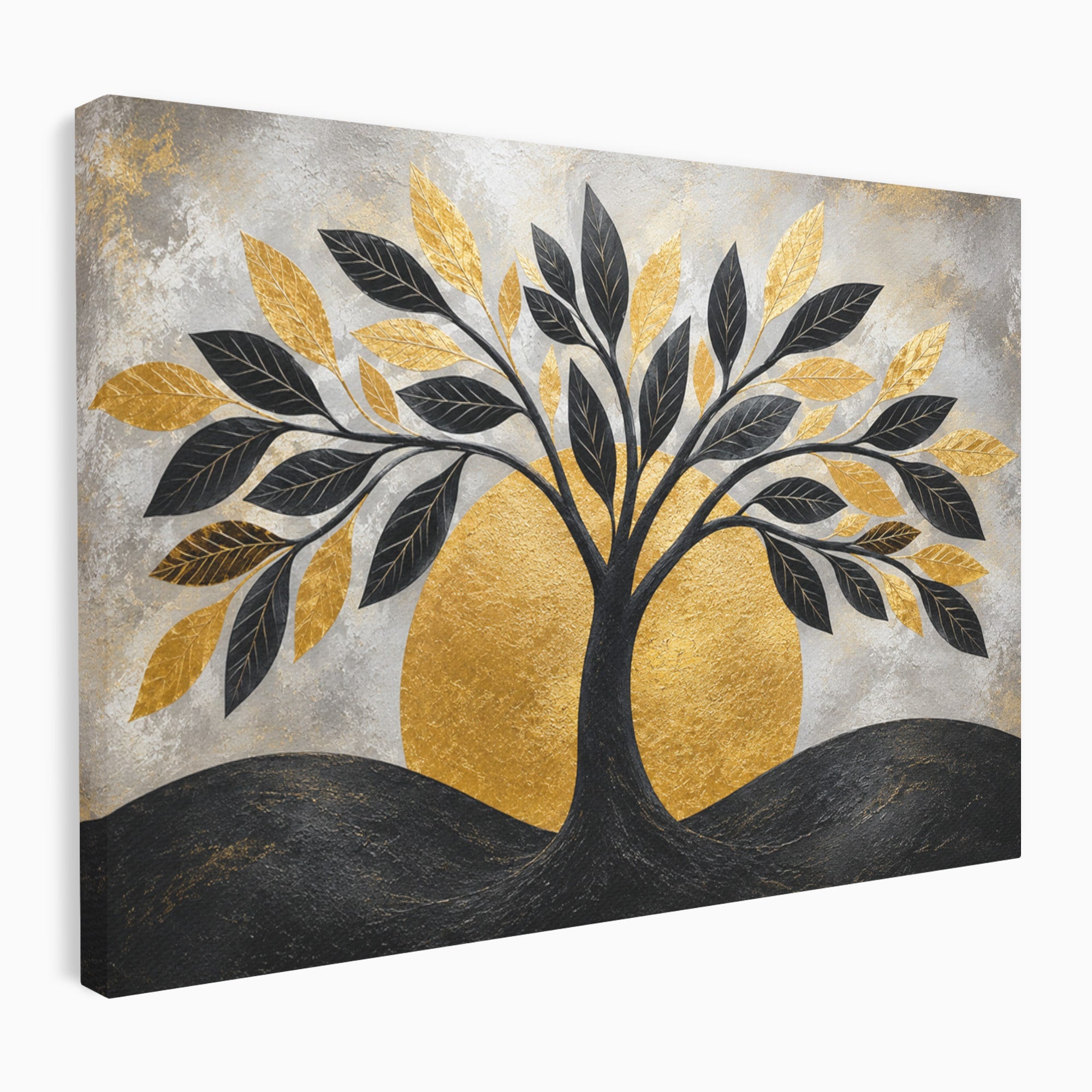 Tablou Canvas Premium LuxCanva® A1894, Copacul De Aur, Copac, Abstract, Eleganta, Natură, Living, Birou, Culori Vibrante