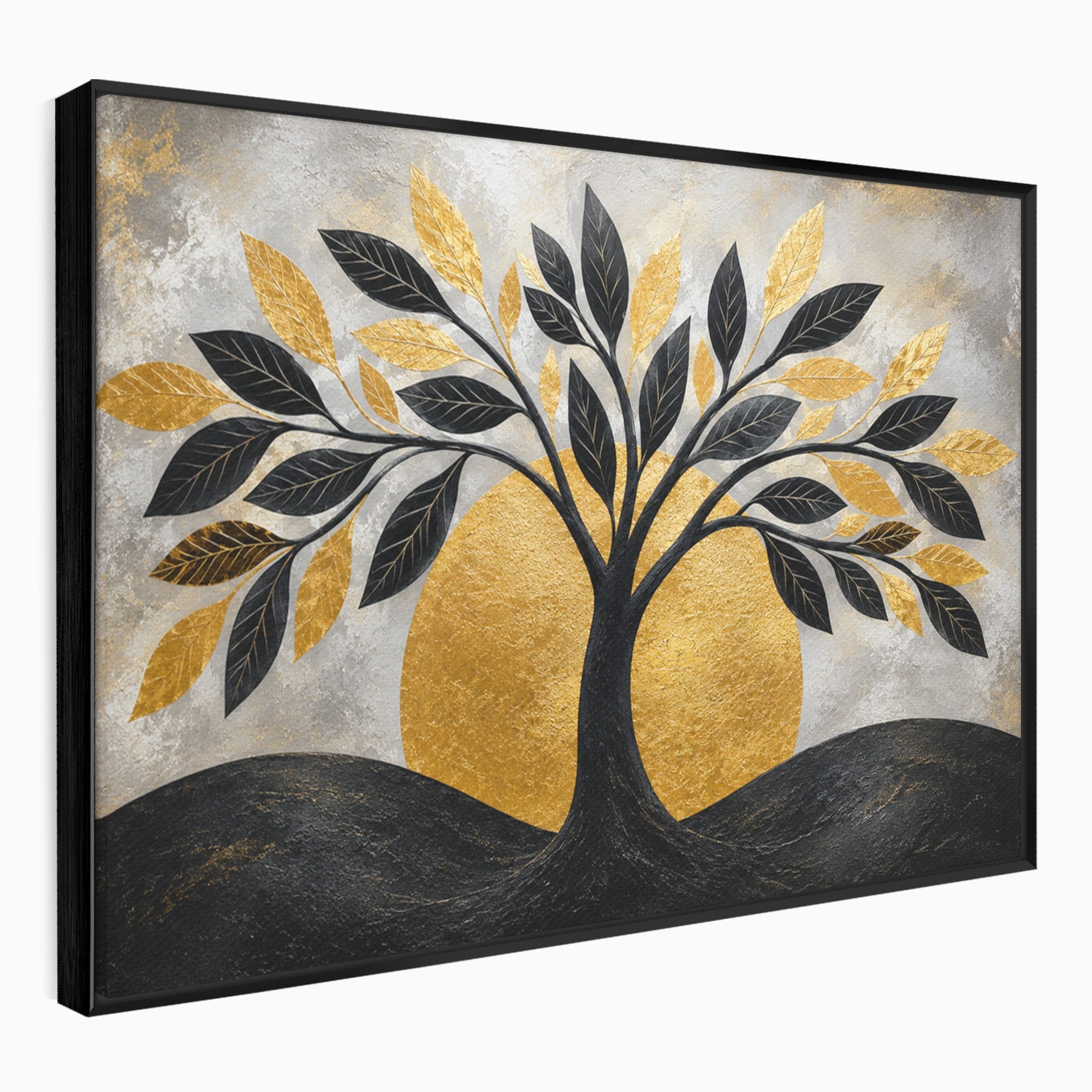 Tablou Canvas Premium LuxCanva® A1894, Copacul De Aur, Copac, Abstract, Eleganta, Natură, Living, Birou, Culori Vibrante