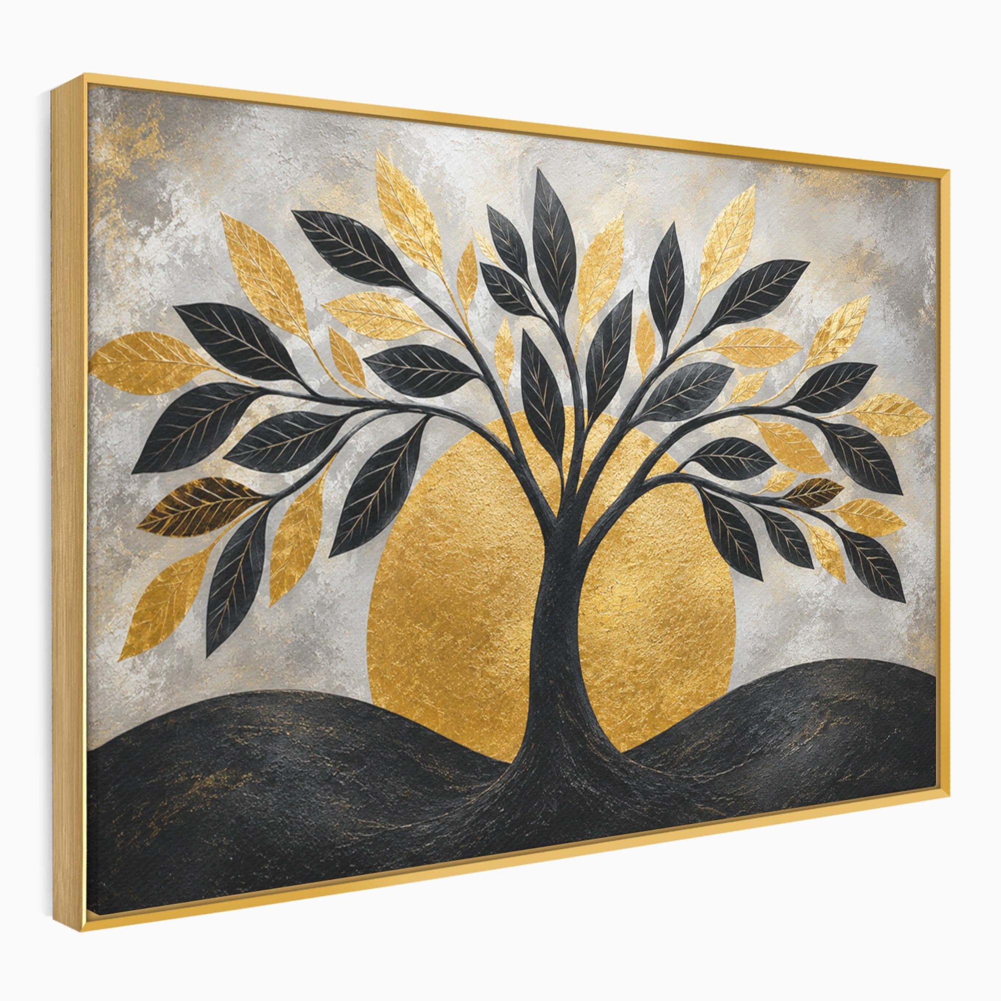 Tablou Canvas Premium LuxCanva® A1894, Copacul De Aur, Copac, Abstract, Eleganta, Natură, Living, Birou, Culori Vibrante