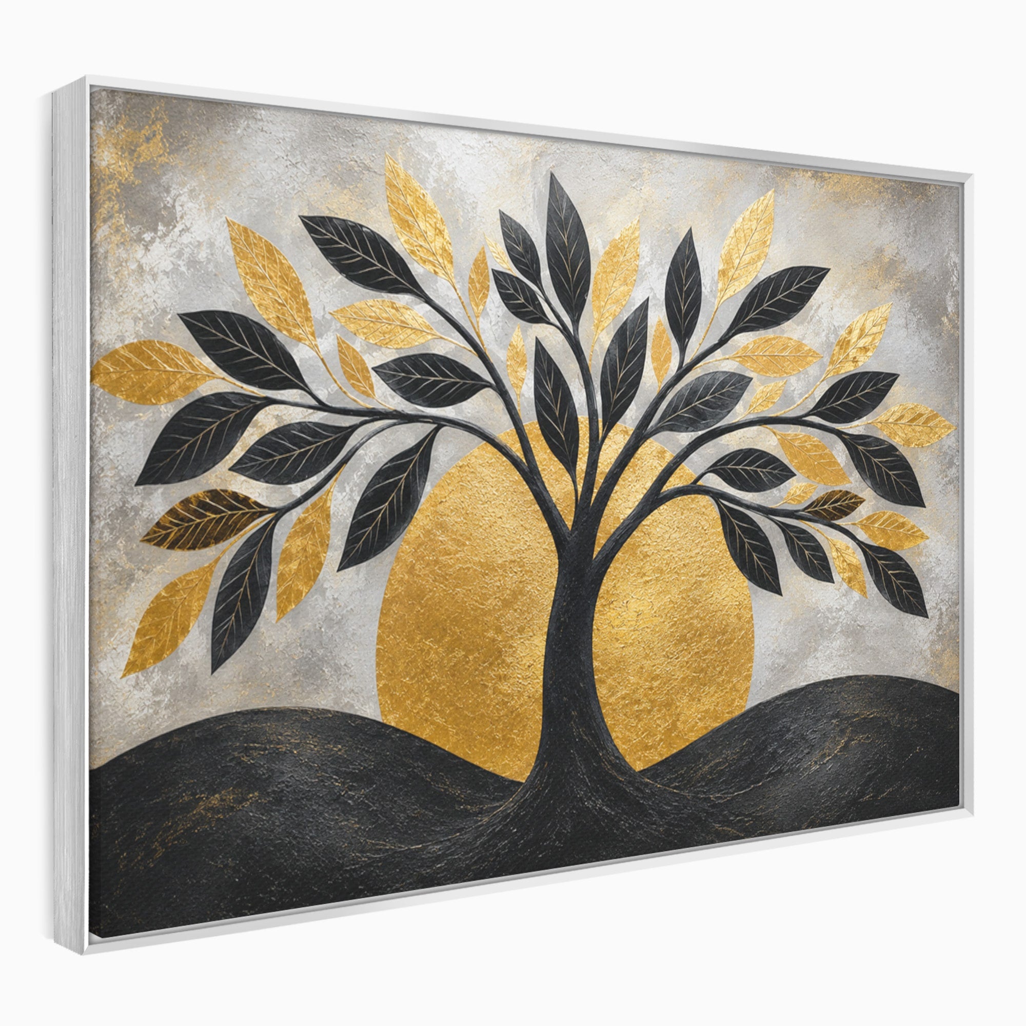 Tablou Canvas Premium LuxCanva® A1894, Copacul De Aur, Copac, Abstract, Eleganta, Natură, Living, Birou, Culori Vibrante