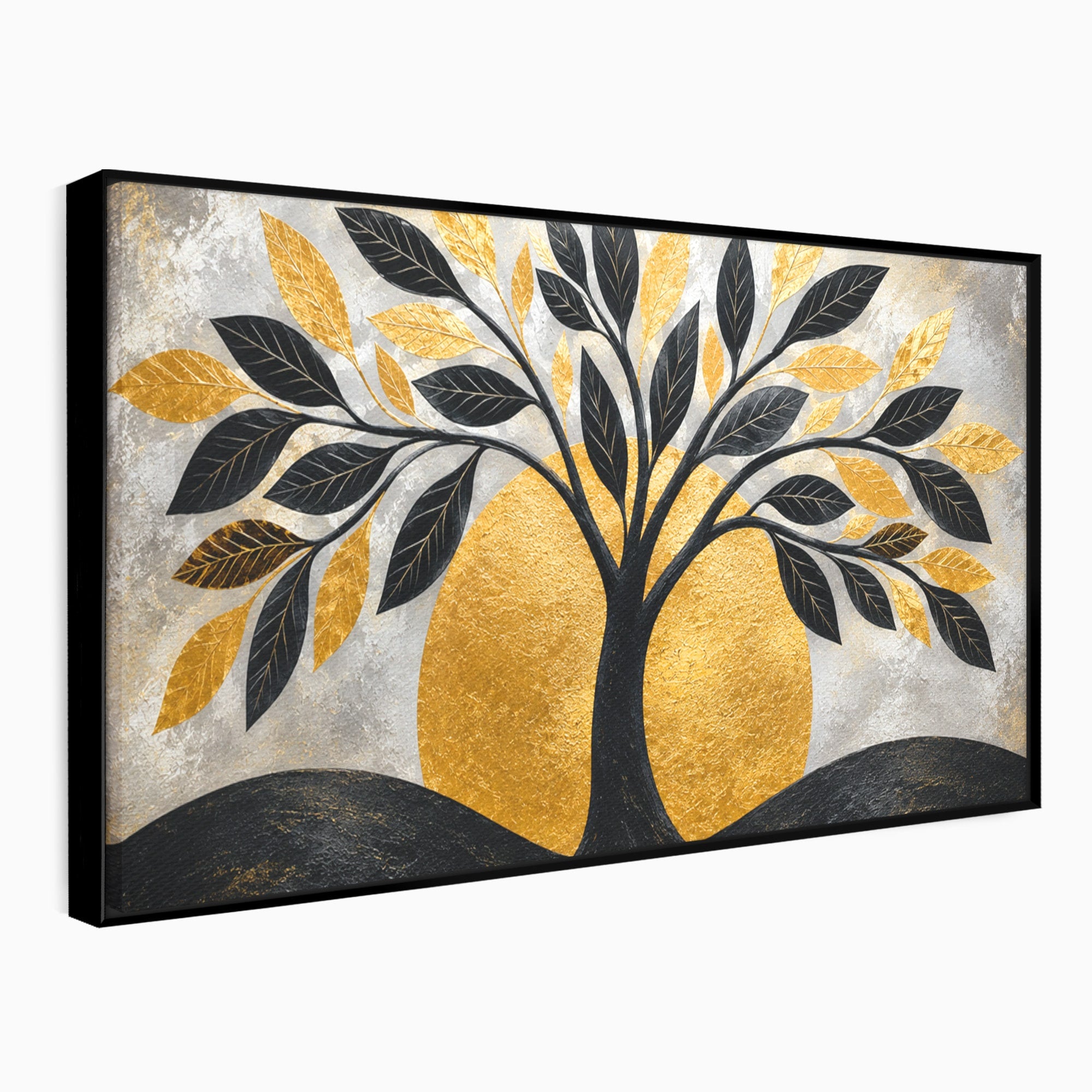 Tablou Canvas Premium LuxCanva® A1894, Copacul De Aur, Copac, Abstract, Eleganta, Natură, Living, Birou, Culori Vibrante