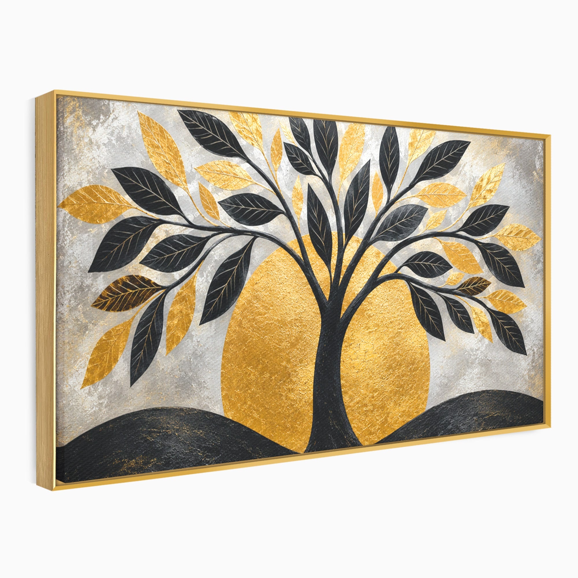 Tablou Canvas Premium LuxCanva® A1894, Copacul De Aur, Copac, Abstract, Eleganta, Natură, Living, Birou, Culori Vibrante
