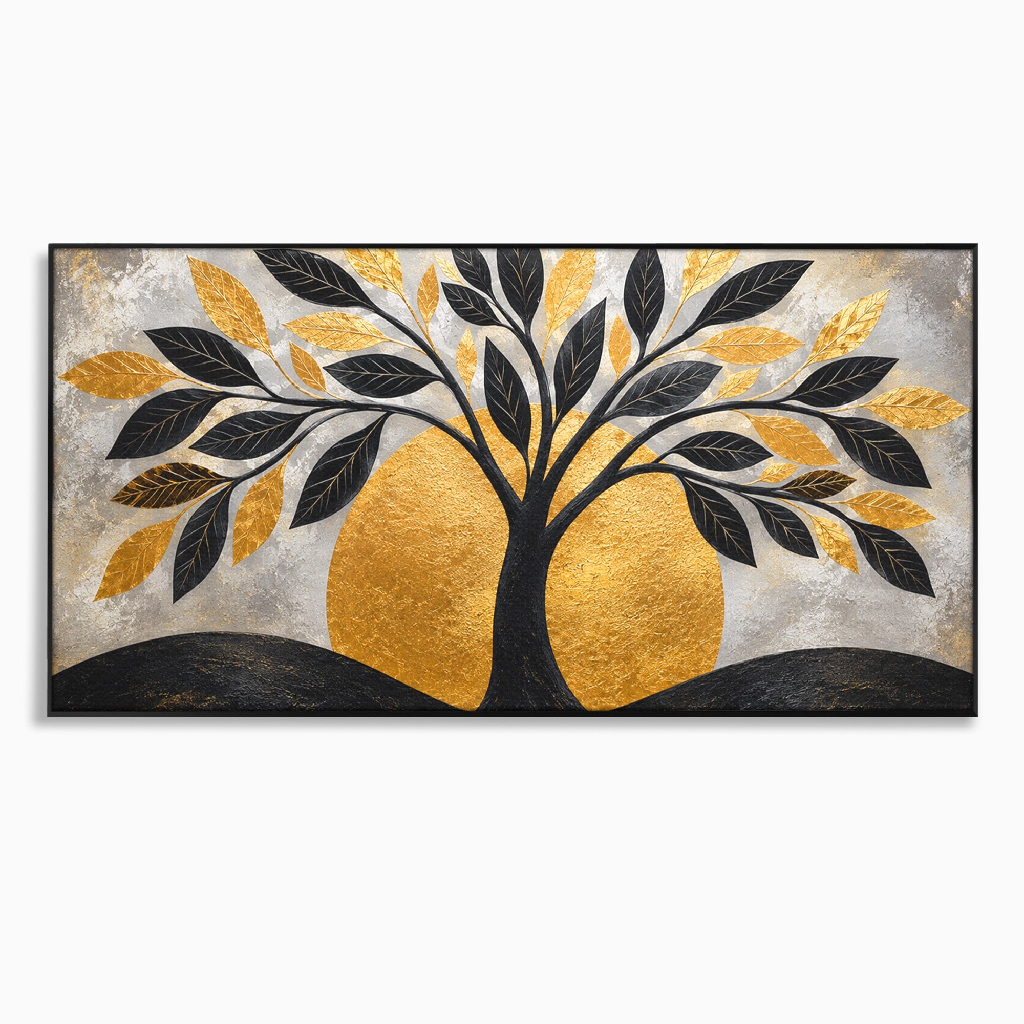 Tablou Canvas Premium LuxCanva® A1894, Copacul De Aur, Copac, Abstract, Eleganta, Natură, Living, Birou, Culori Vibrante