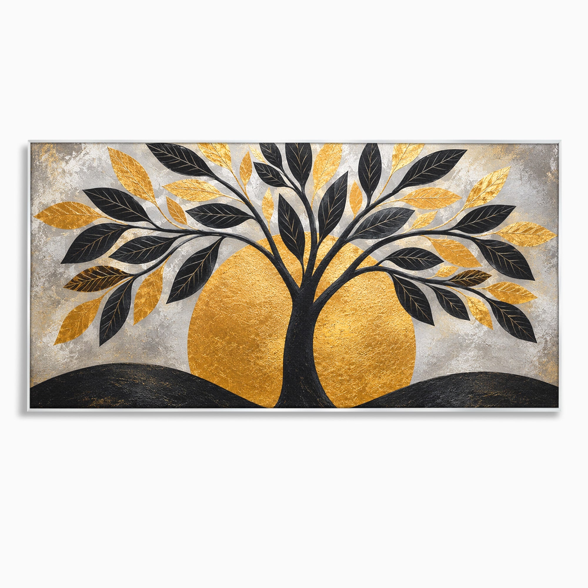 Tablou Canvas Premium LuxCanva® A1894, Copacul De Aur, Copac, Abstract, Eleganta, Natură, Living, Birou, Culori Vibrante