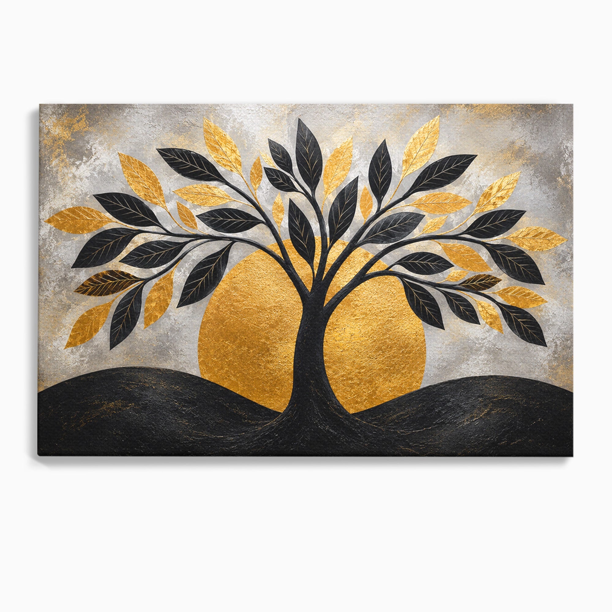 Tablou Canvas Premium LuxCanva® A1894, Copacul De Aur, Copac, Abstract, Eleganta, Natură, Living, Birou, Culori Vibrante