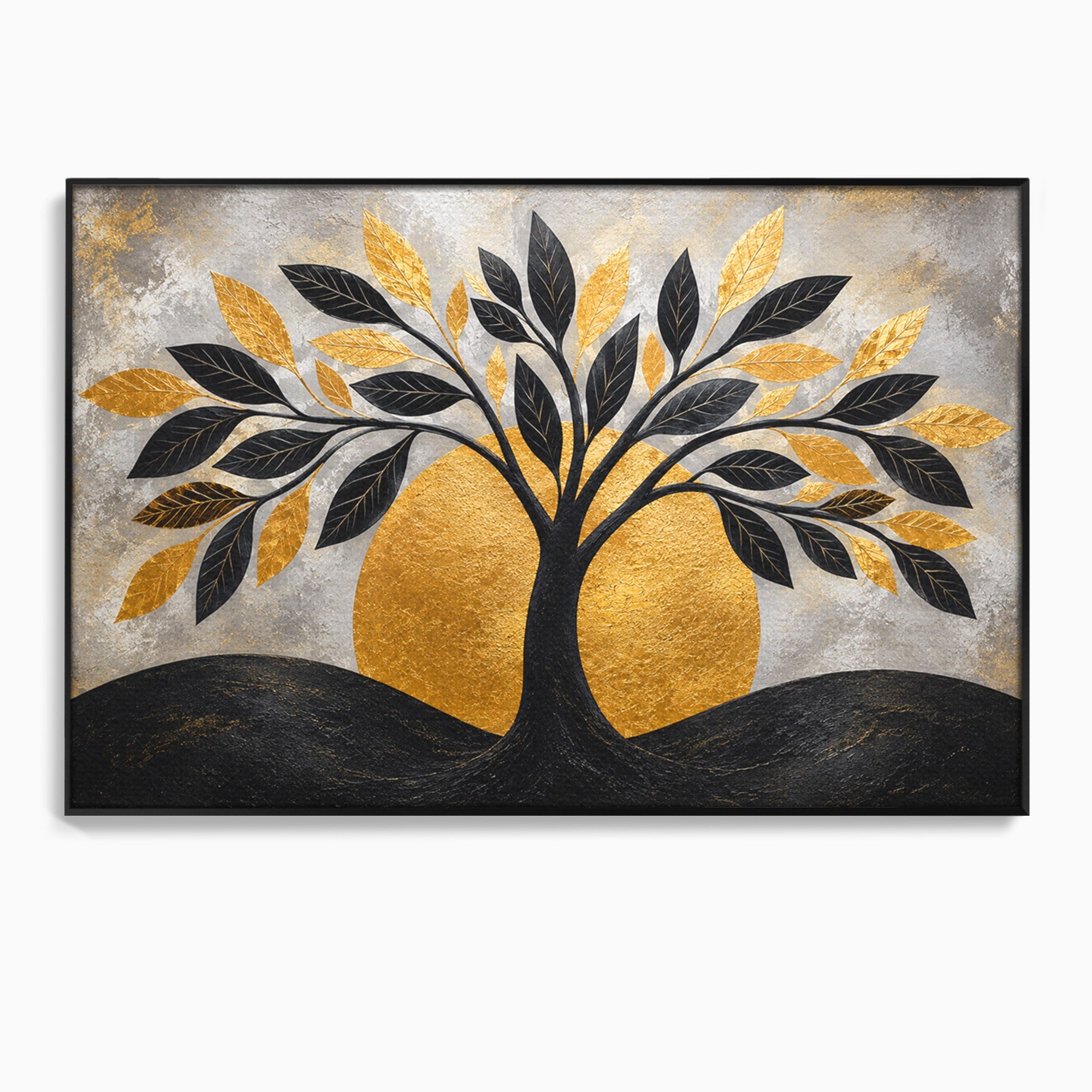 Tablou Canvas Premium LuxCanva® A1894, Copacul De Aur, Copac, Abstract, Eleganta, Natură, Living, Birou, Culori Vibrante