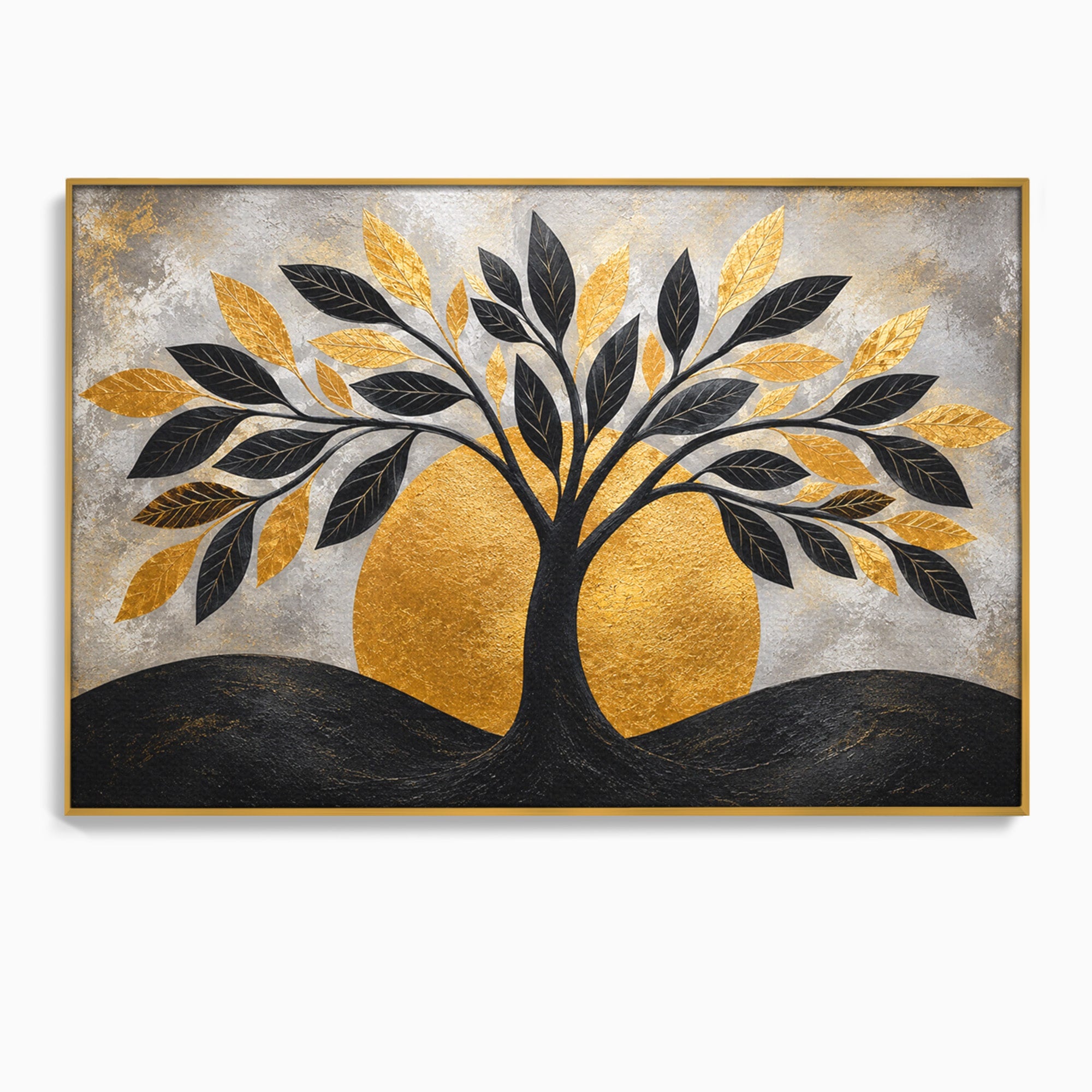 Tablou Canvas Premium LuxCanva® A1894, Copacul De Aur, Copac, Abstract, Eleganta, Natură, Living, Birou, Culori Vibrante