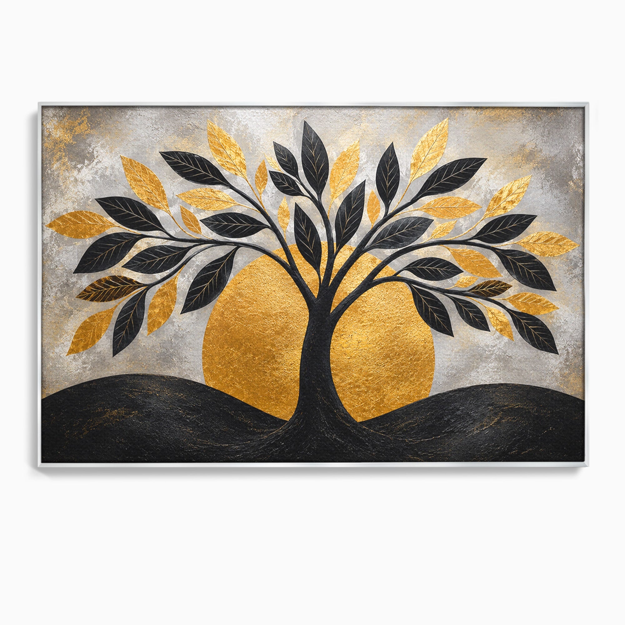 Tablou Canvas Premium LuxCanva® A1894, Copacul De Aur, Copac, Abstract, Eleganta, Natură, Living, Birou, Culori Vibrante