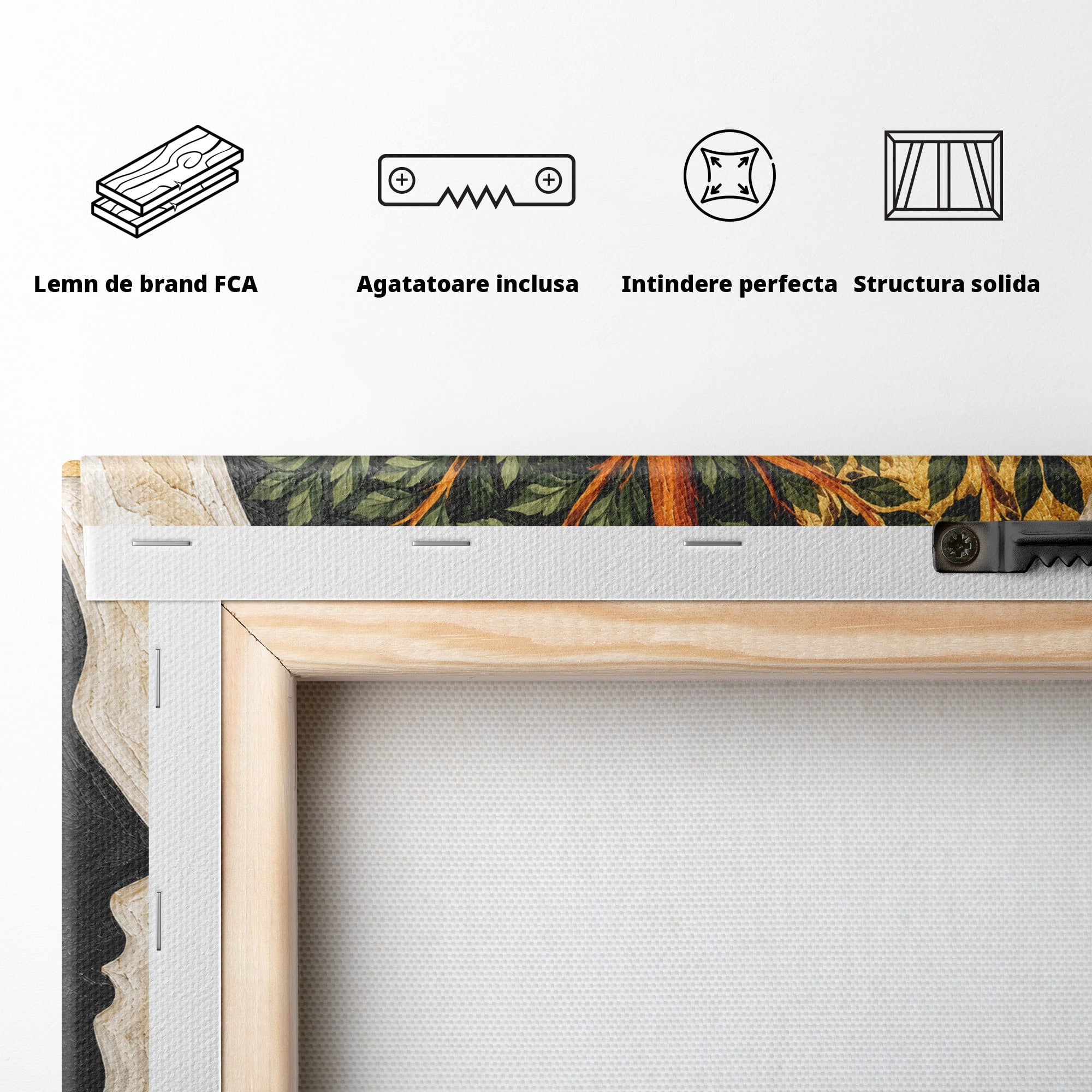 Tablou Canvas Premium LuxCanva® A1895, Arborele Vietii, Arbore, Silhouette, Dualitate, Simbolism, Living, Culori Vibrante
