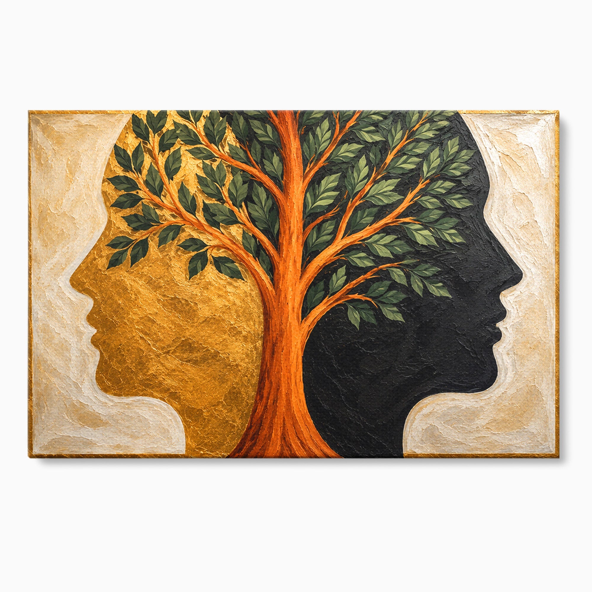 Tablou Canvas Premium LuxCanva® A1895, Arborele Vietii, Arbore, Silhouette, Dualitate, Simbolism, Living, Culori Vibrante