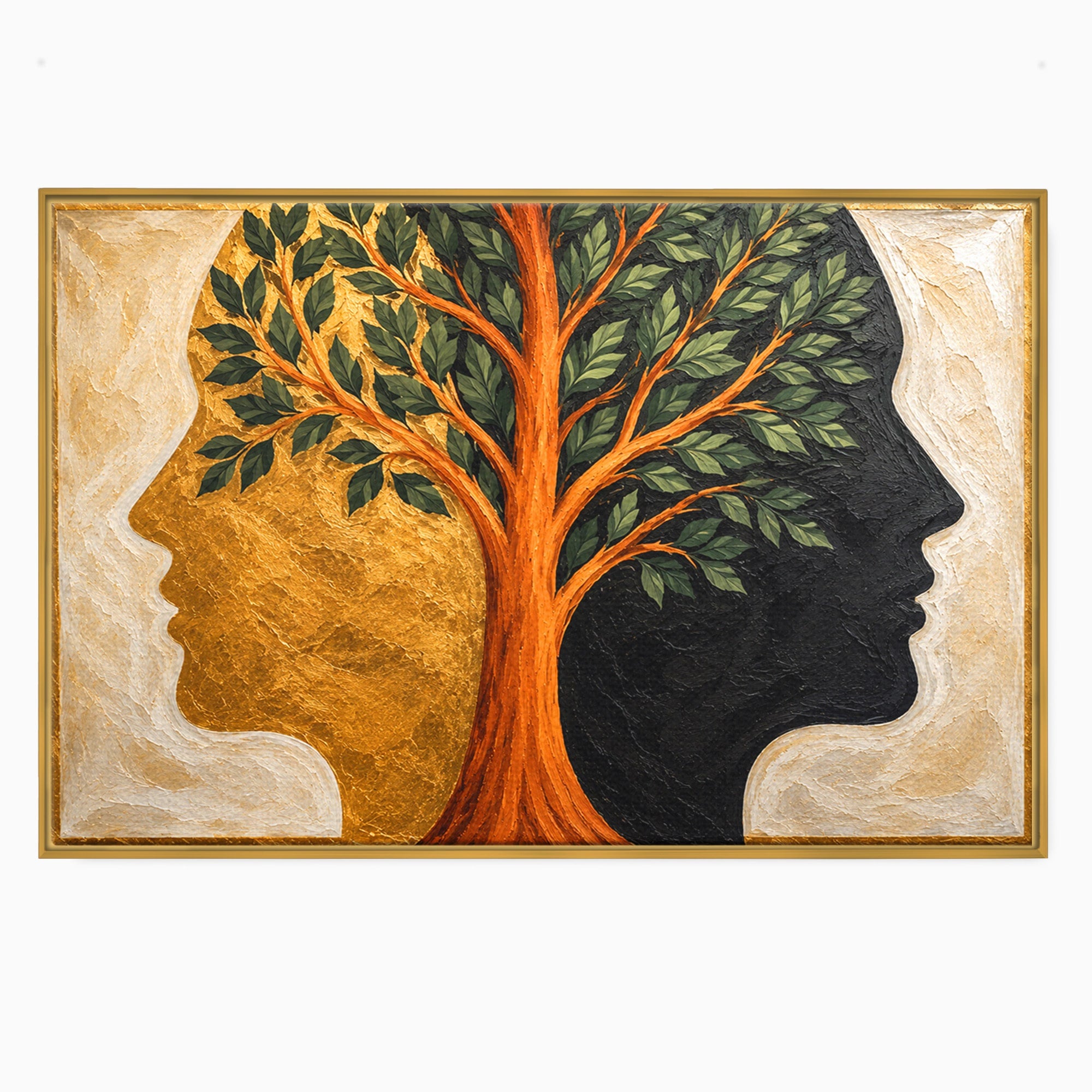 Tablou Canvas Premium LuxCanva® A1895, Arborele Vietii, Arbore, Silhouette, Dualitate, Simbolism, Living, Culori Vibrante