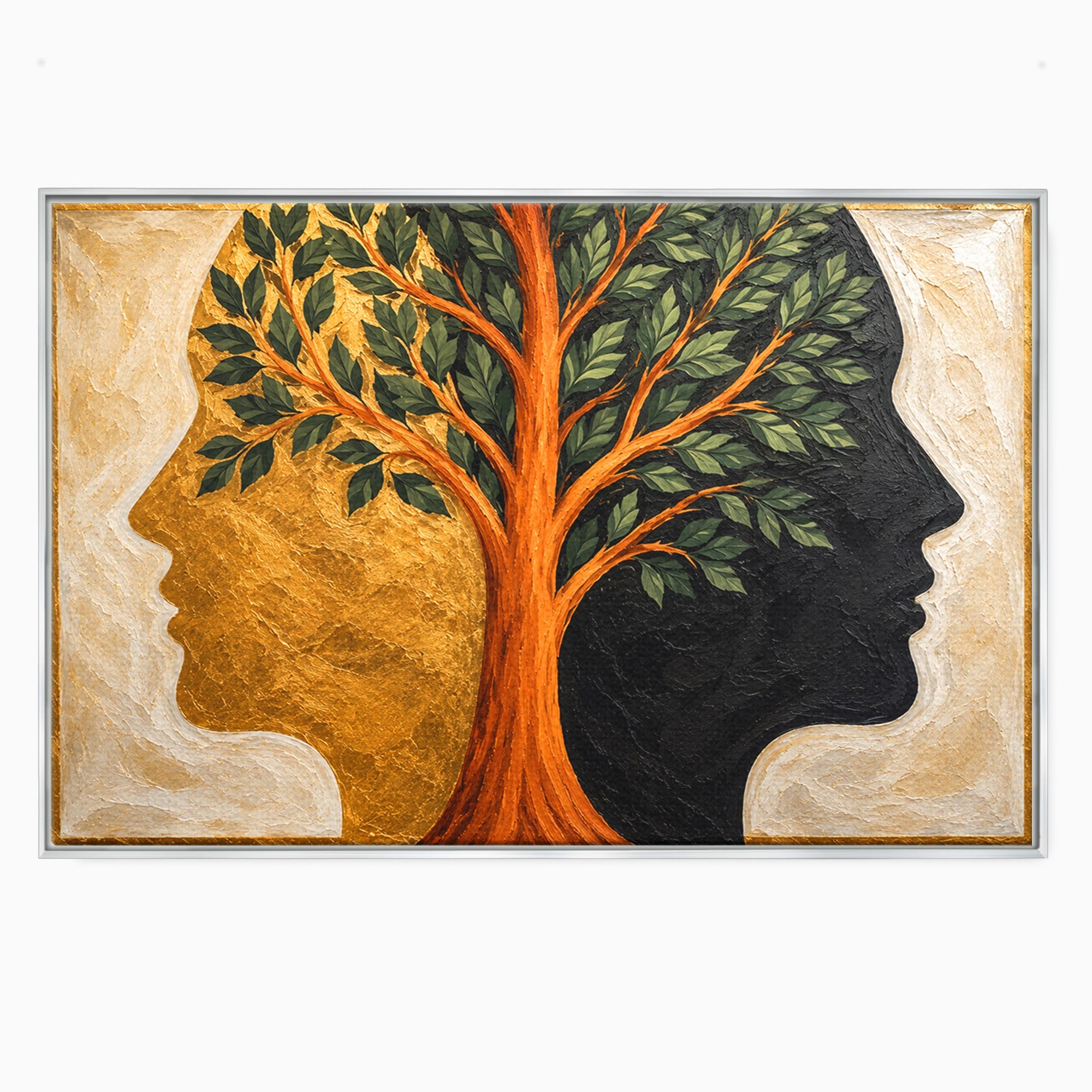 Tablou Canvas Premium LuxCanva® A1895, Arborele Vietii, Arbore, Silhouette, Dualitate, Simbolism, Living, Culori Vibrante