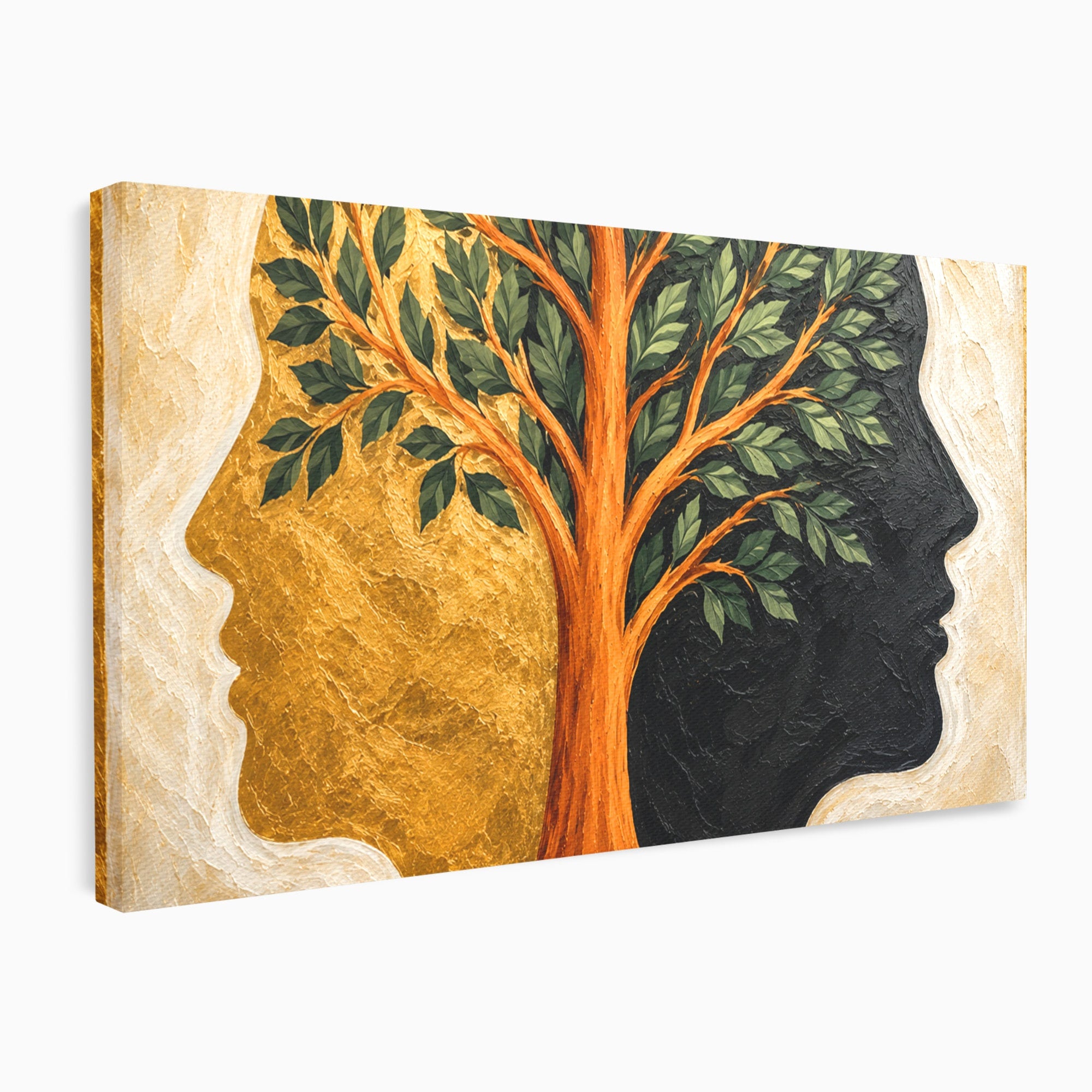Tablou Canvas Premium LuxCanva® A1895, Arborele Vietii, Arbore, Silhouette, Dualitate, Simbolism, Living, Culori Vibrante