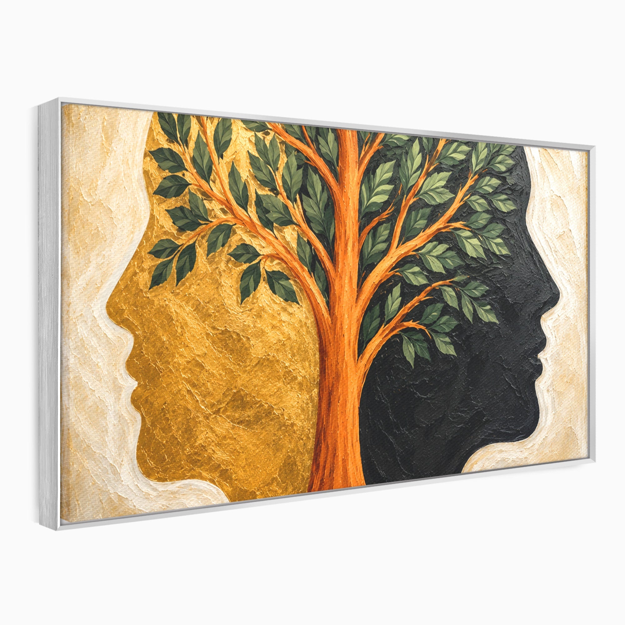 Tablou Canvas Premium LuxCanva® A1895, Arborele Vietii, Arbore, Silhouette, Dualitate, Simbolism, Living, Culori Vibrante