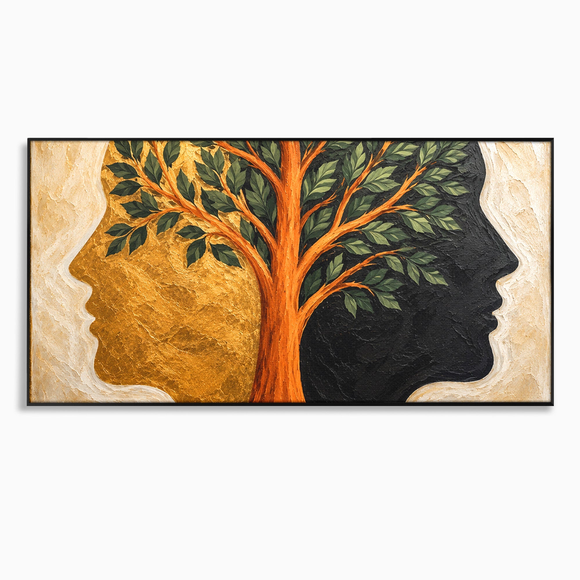 Tablou Canvas Premium LuxCanva® A1895, Arborele Vietii, Arbore, Silhouette, Dualitate, Simbolism, Living, Culori Vibrante