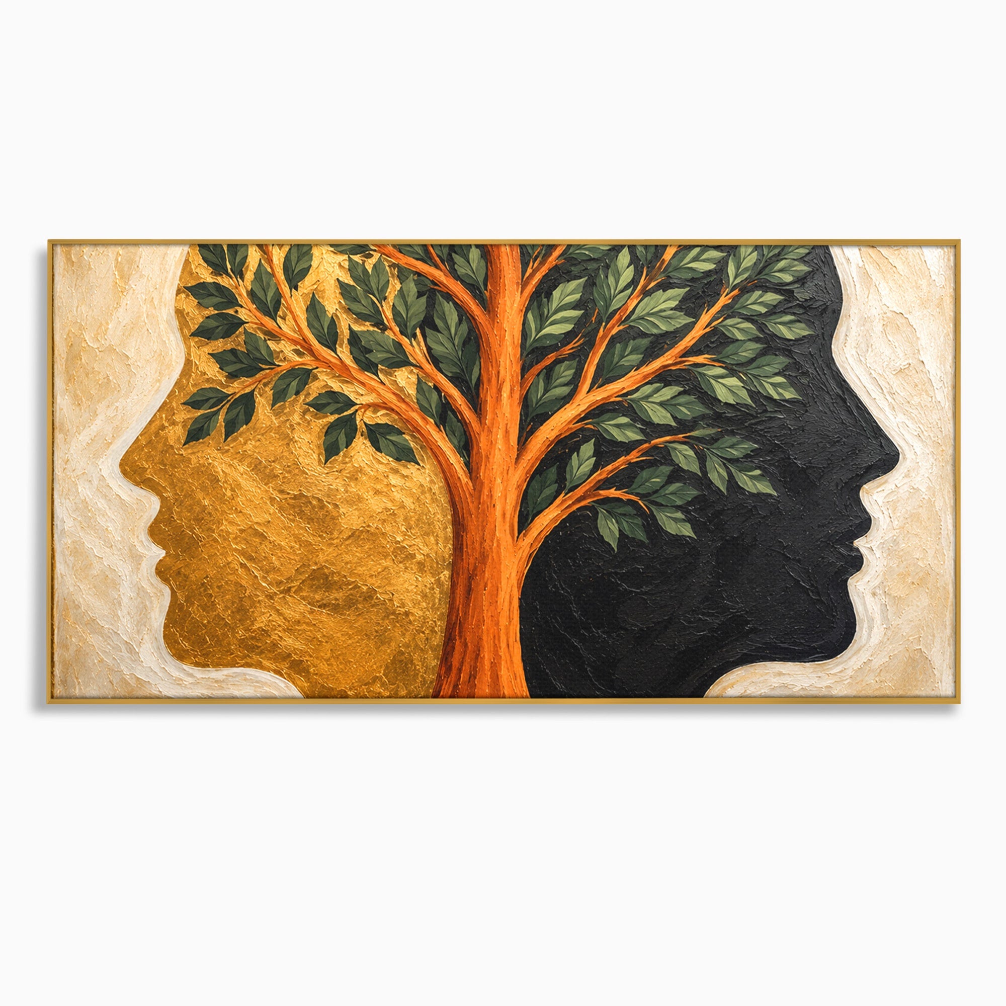 Tablou Canvas Premium LuxCanva® A1895, Arborele Vietii, Arbore, Silhouette, Dualitate, Simbolism, Living, Culori Vibrante